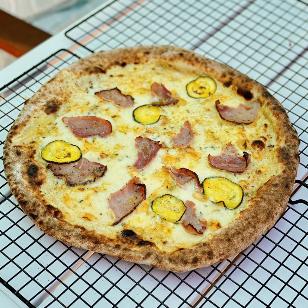 First pizza post—Ham & Swiss!
