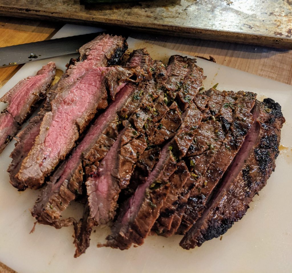 Flank steak marinated and grilled on my Weber gas grill