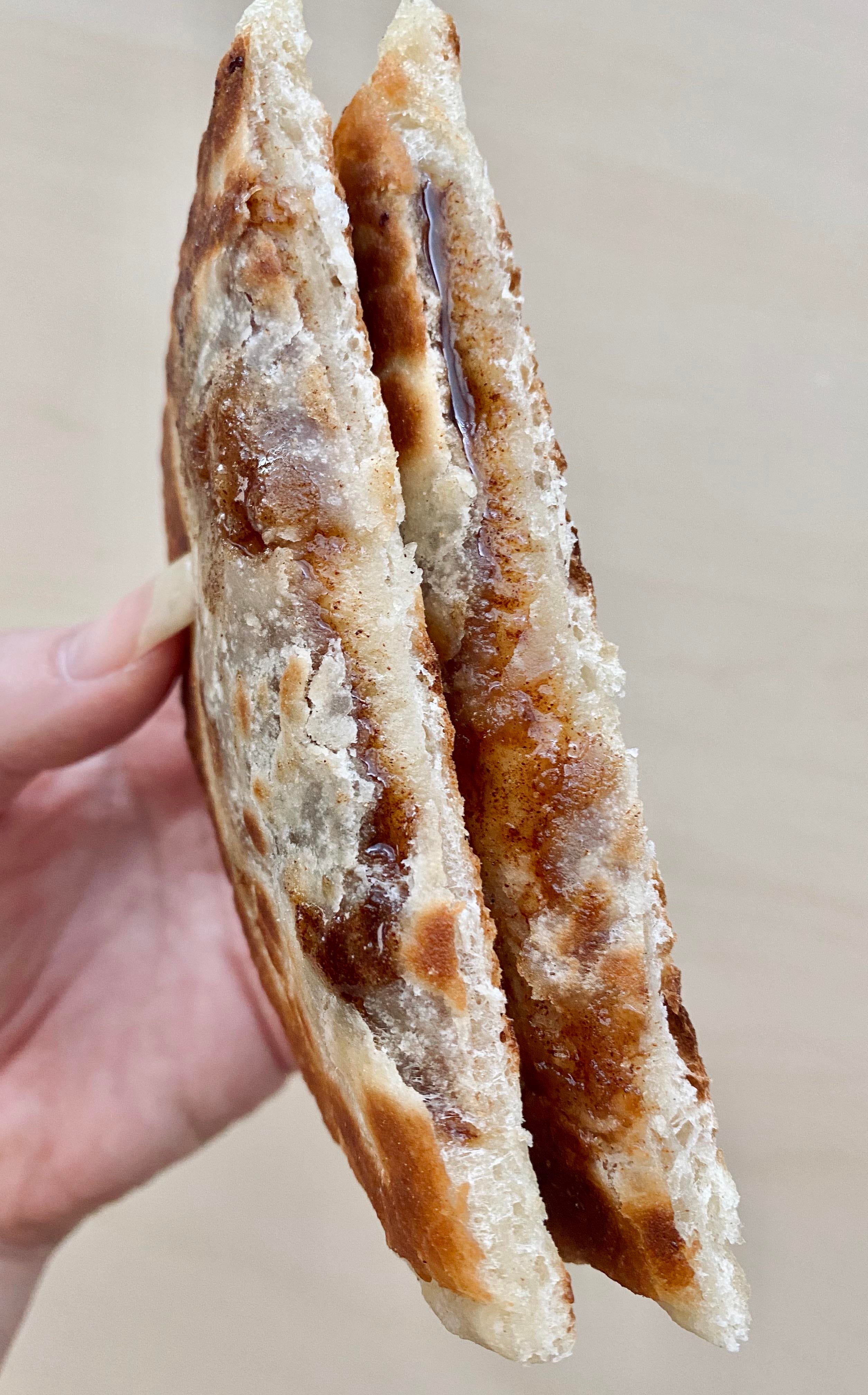 Hotteok Korean sweet pancake filled with cinnamon brown sugar