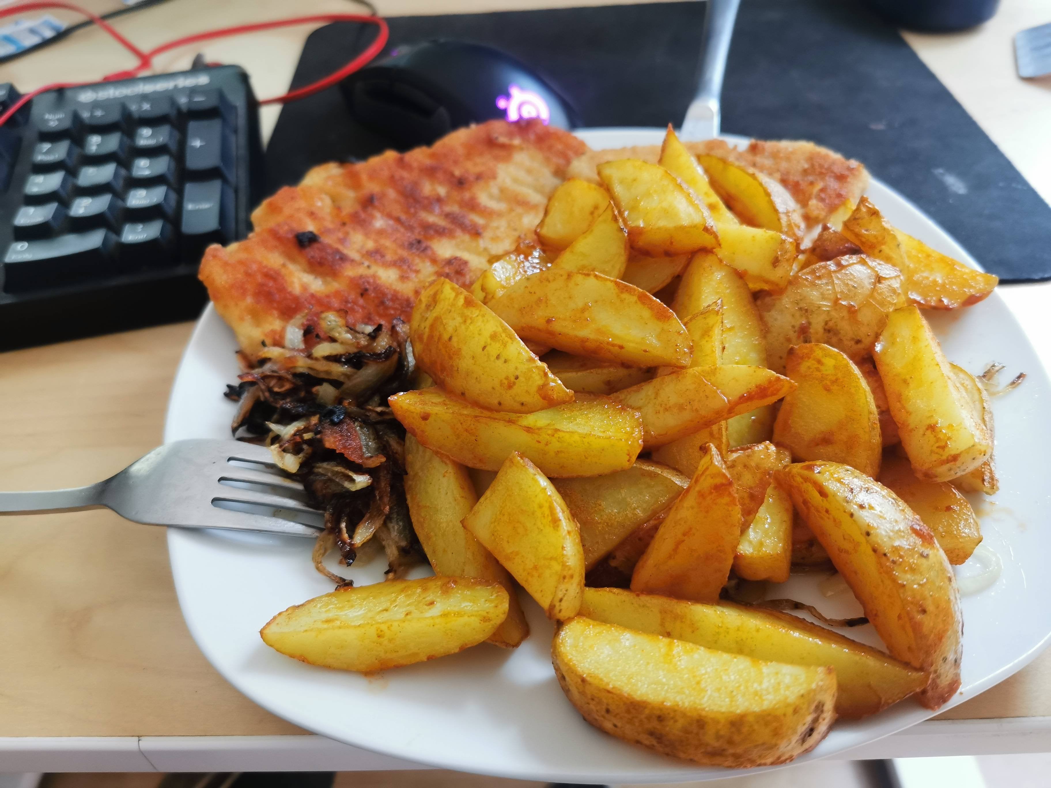 First time making potato wedges from scratch. Dining and Cooking