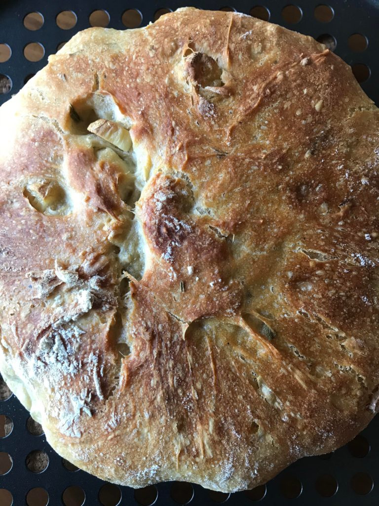 meet Brad, my garlic and homegrown rosemary crusty loaf
