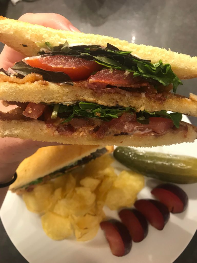 Double decker BLT with those beautiful August tomatoes!