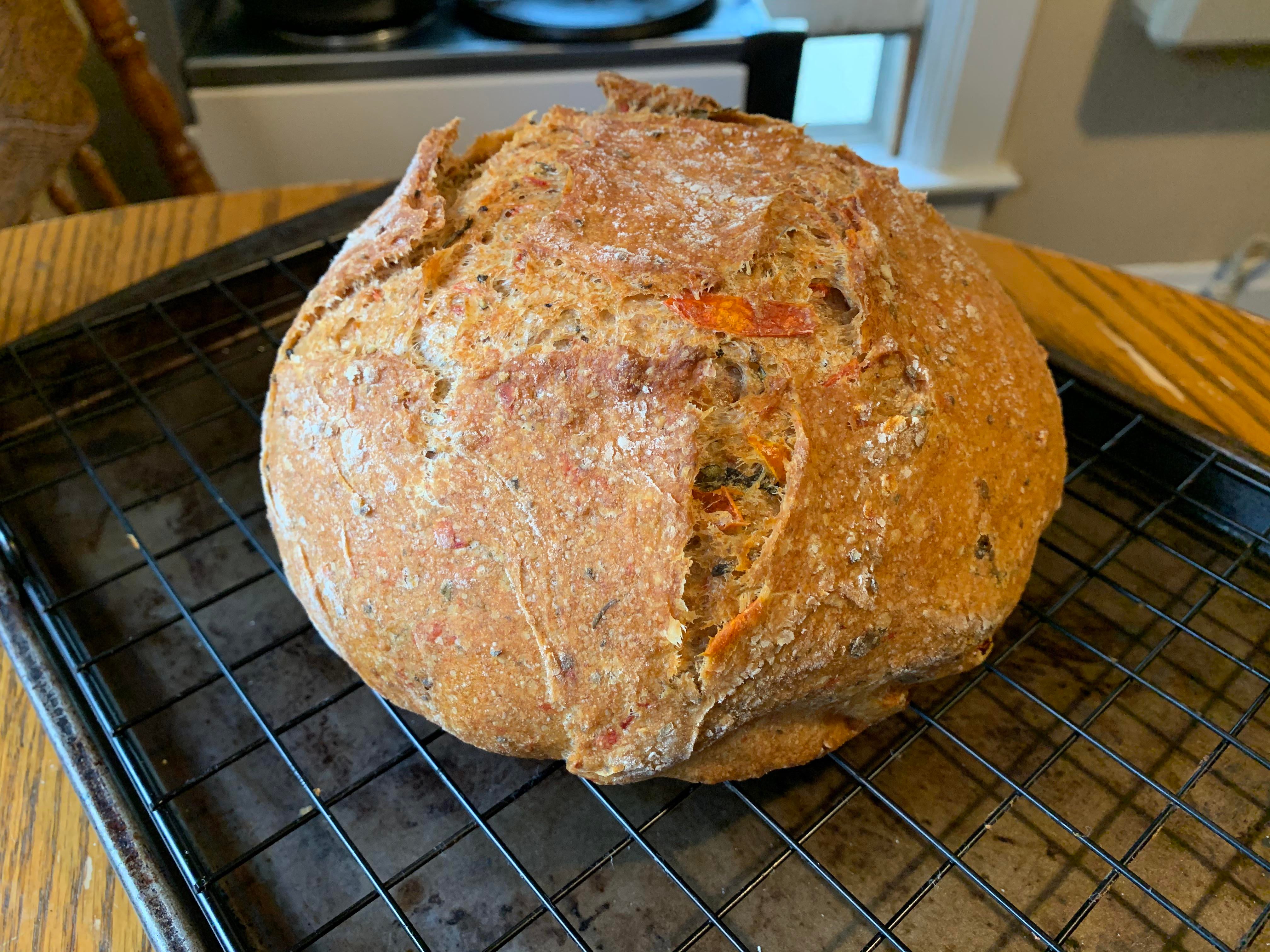 Made a tomato basil bread. Pretty happy with how it turned out