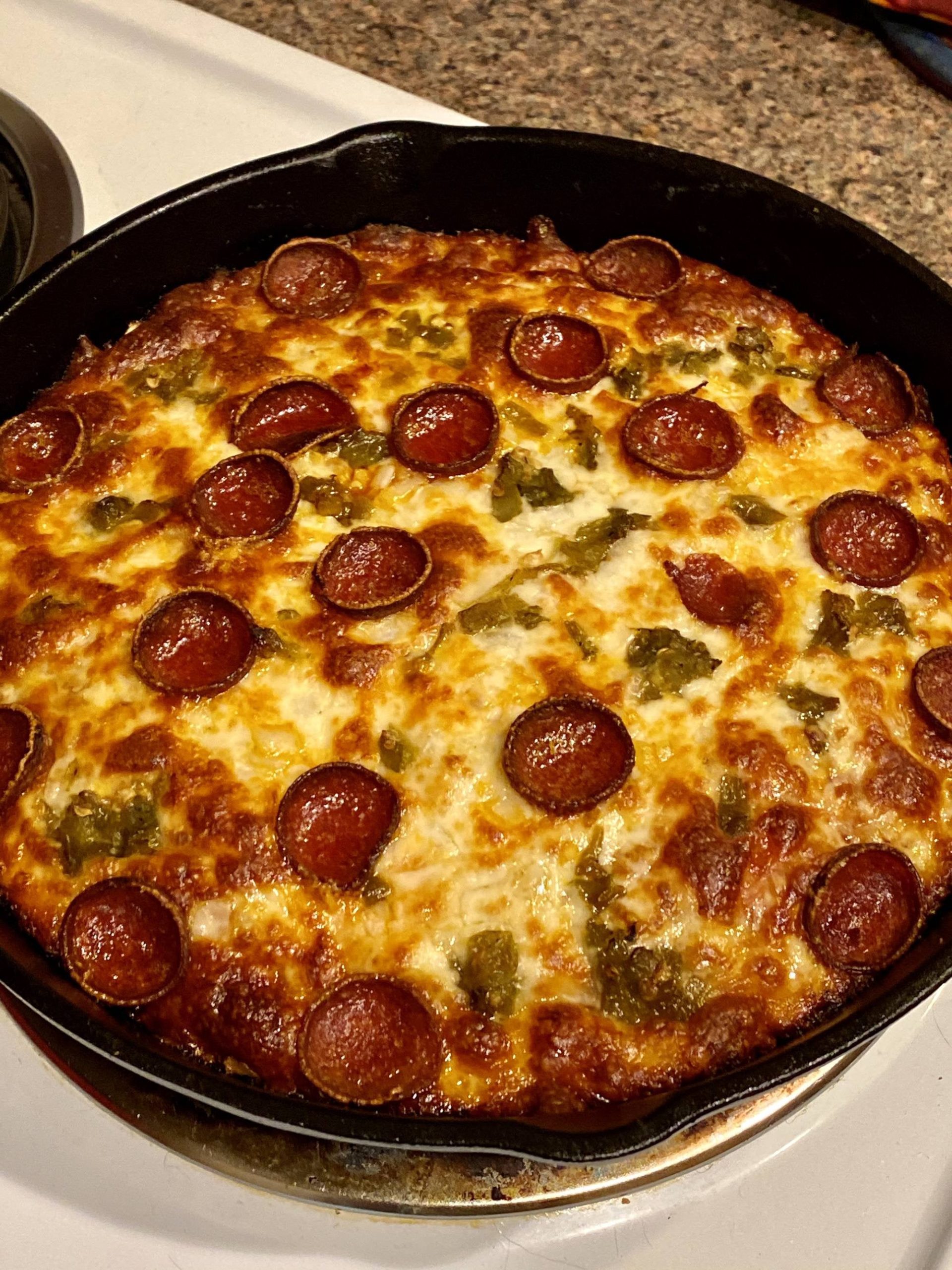 Pepperoni and hatch green chilie Dining and Cooking