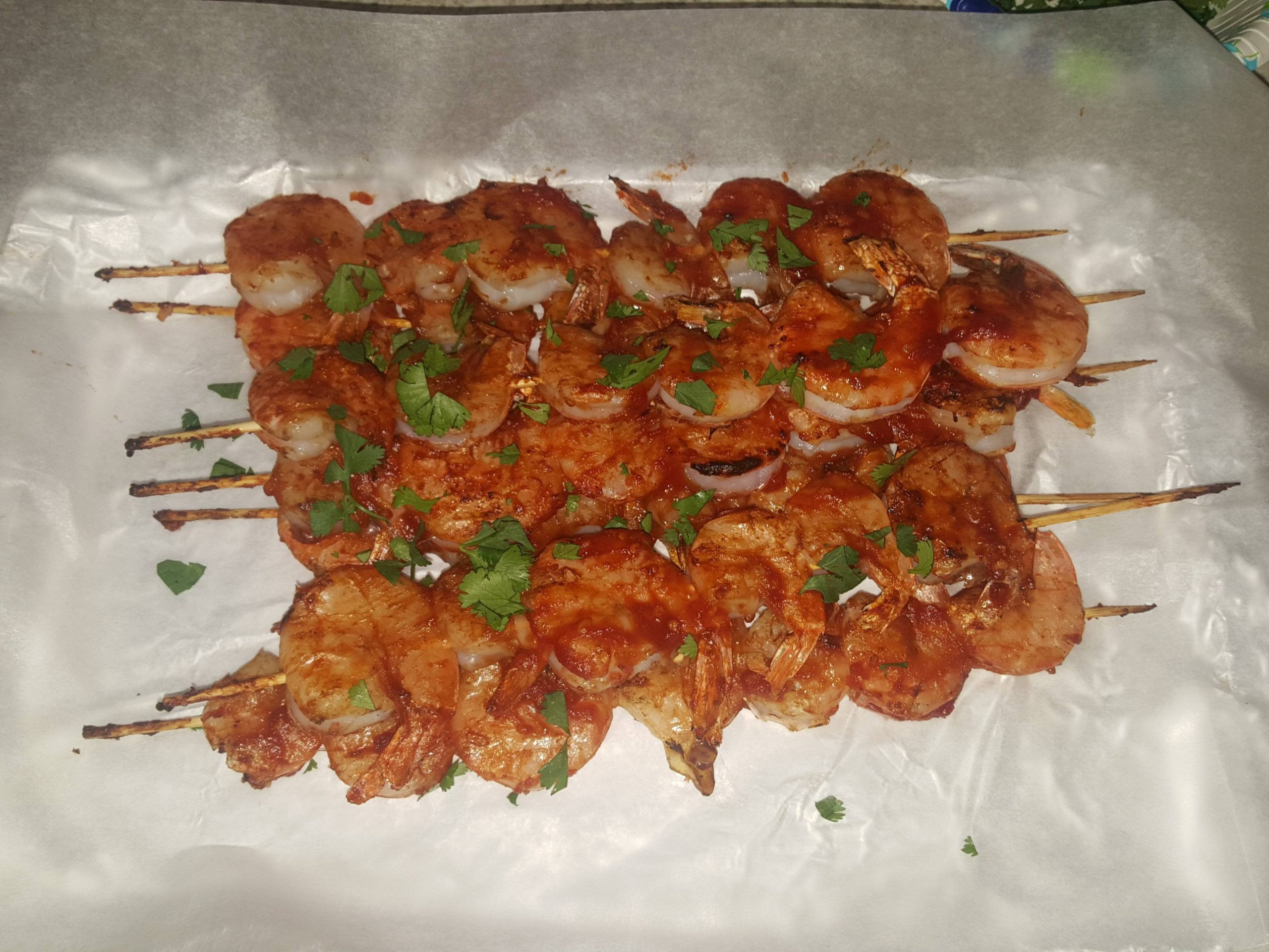 Sweet & spicy grilled shrimp - Dining and Cooking