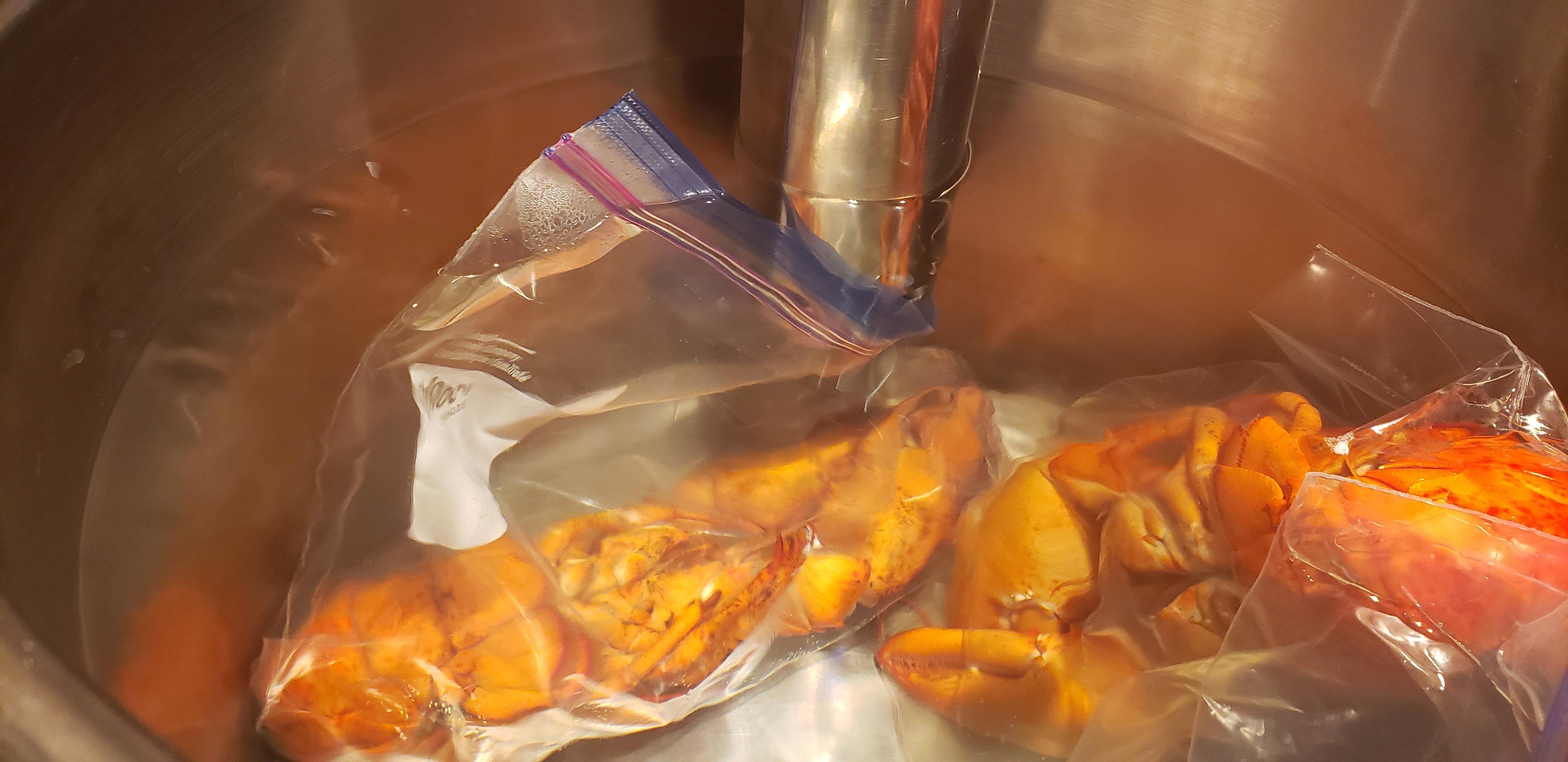 Received 3 whole cooked then frozen lobsters, what time and temperature