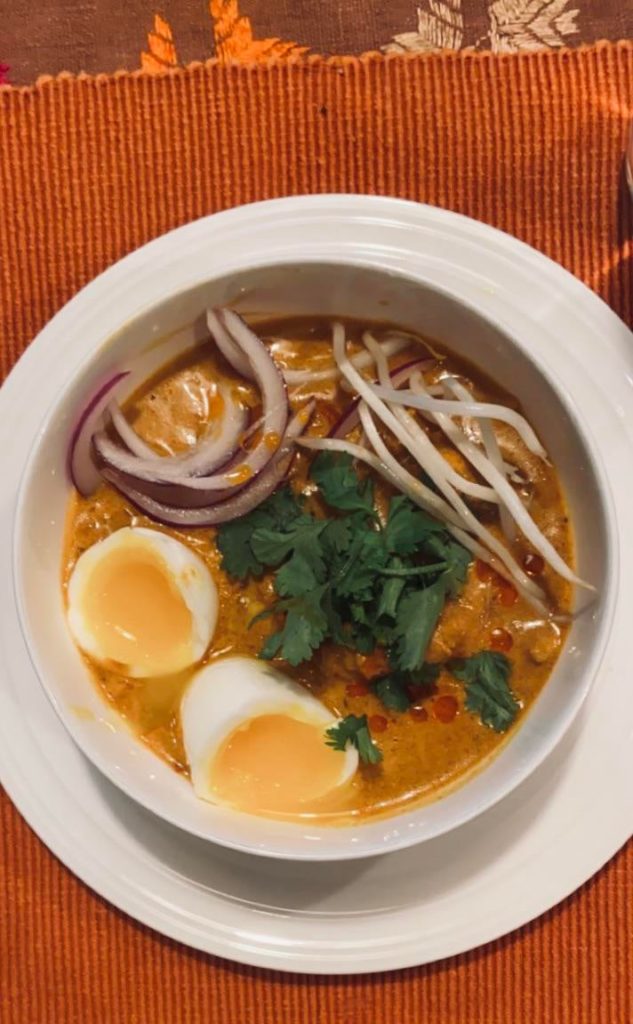 Homemade Khao Soi - Burmese/Thai Chicken and Coconut Curry Noodle Soup
