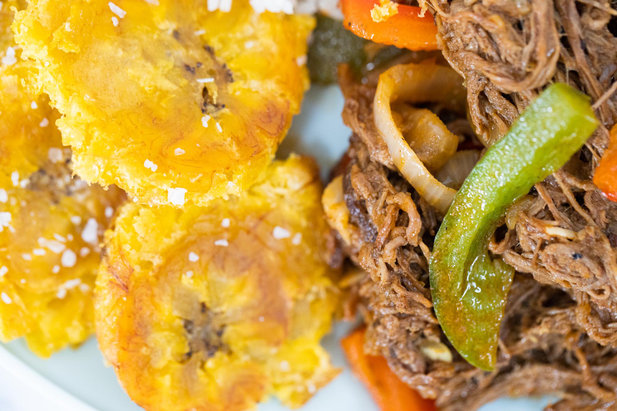 Cuban Ropa Vieja (Braised Beef) with Tostones (Fried Mashed Plantains) -  Dining and Cooking
