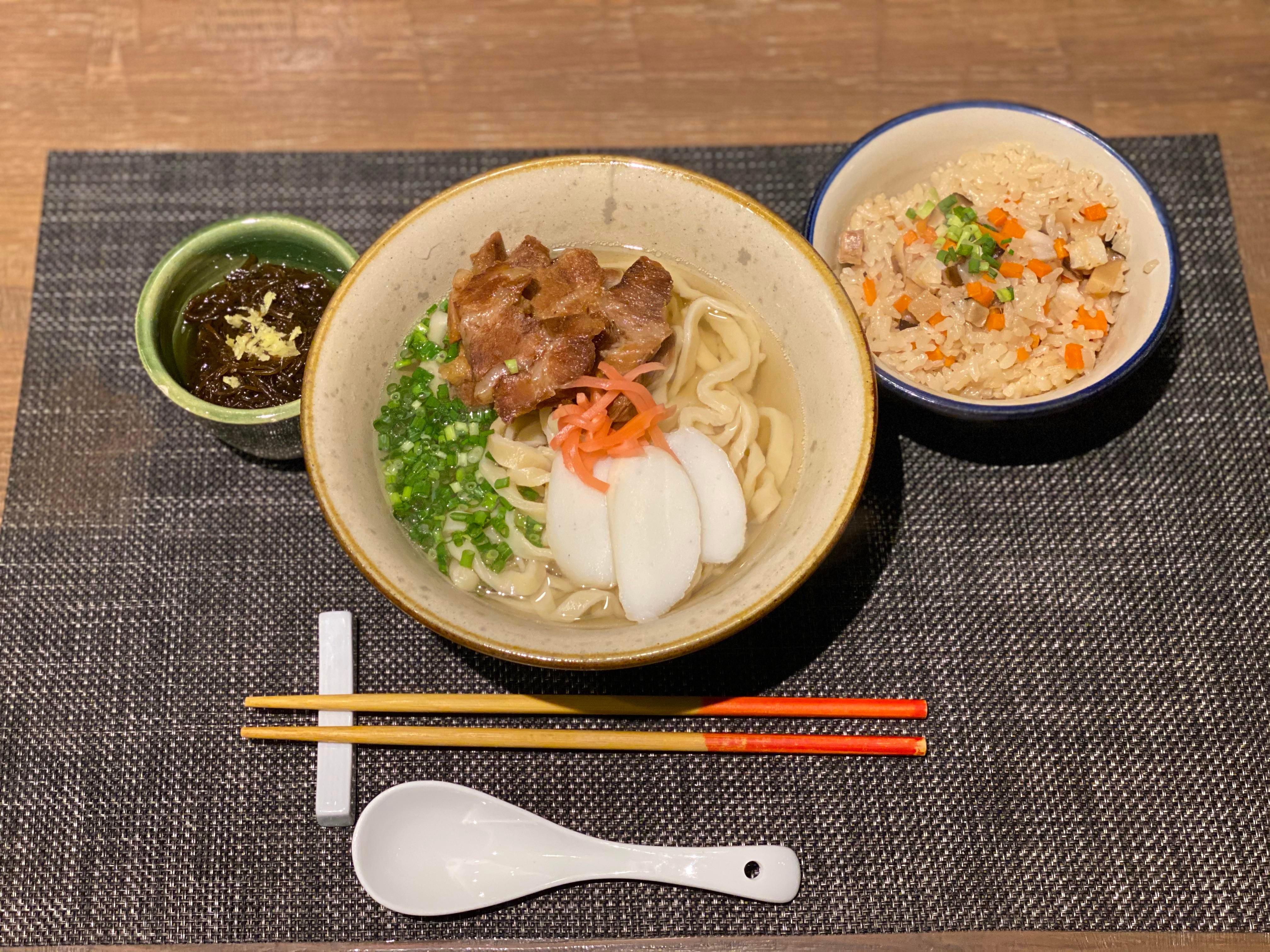 Okinawa Soba that I cooked during a cooking experience class in Okinawa