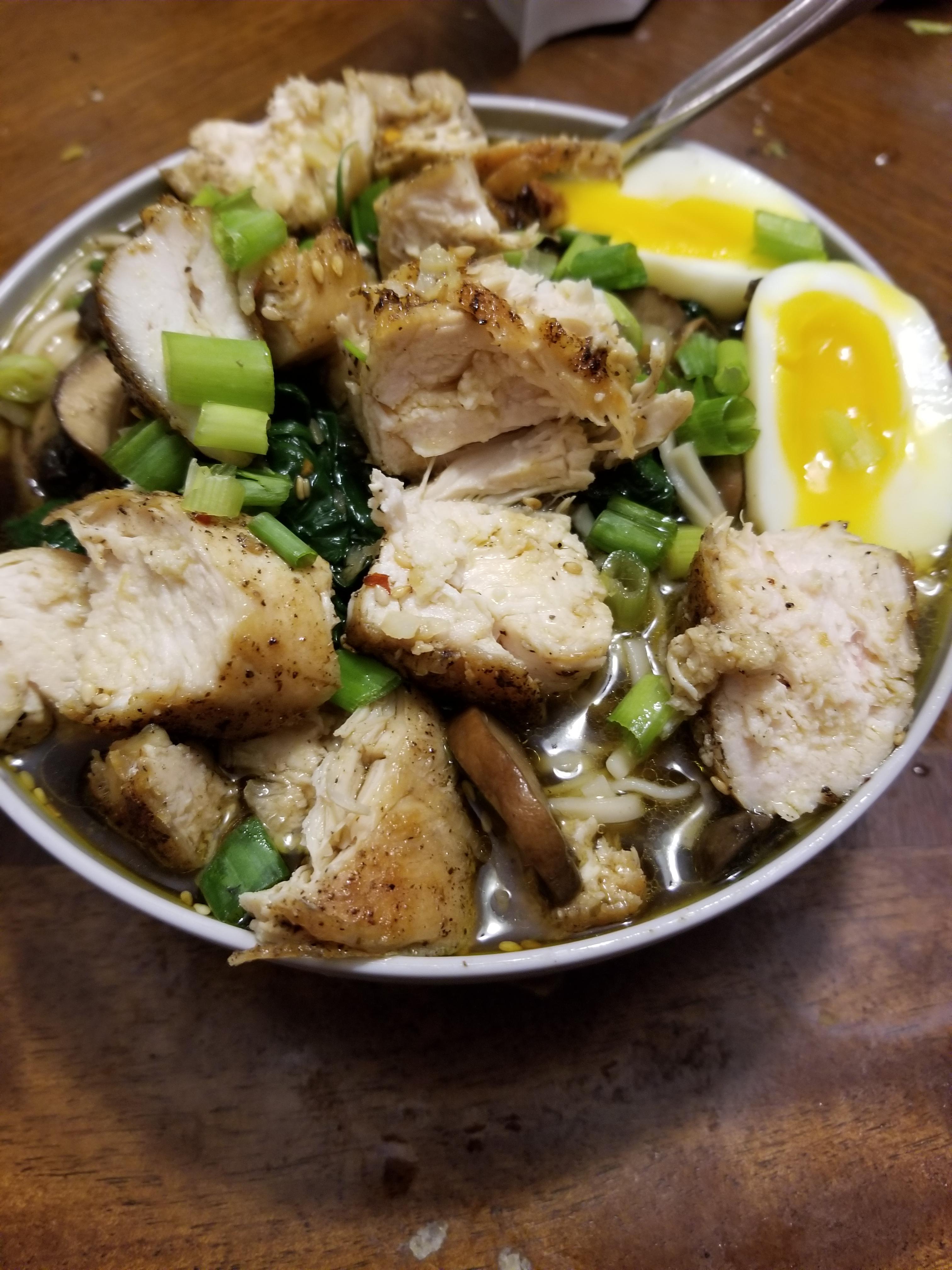 Chicken ramen in a shoyu broth Dining and Cooking