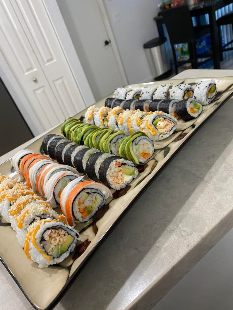 Had some practice rolling sushi