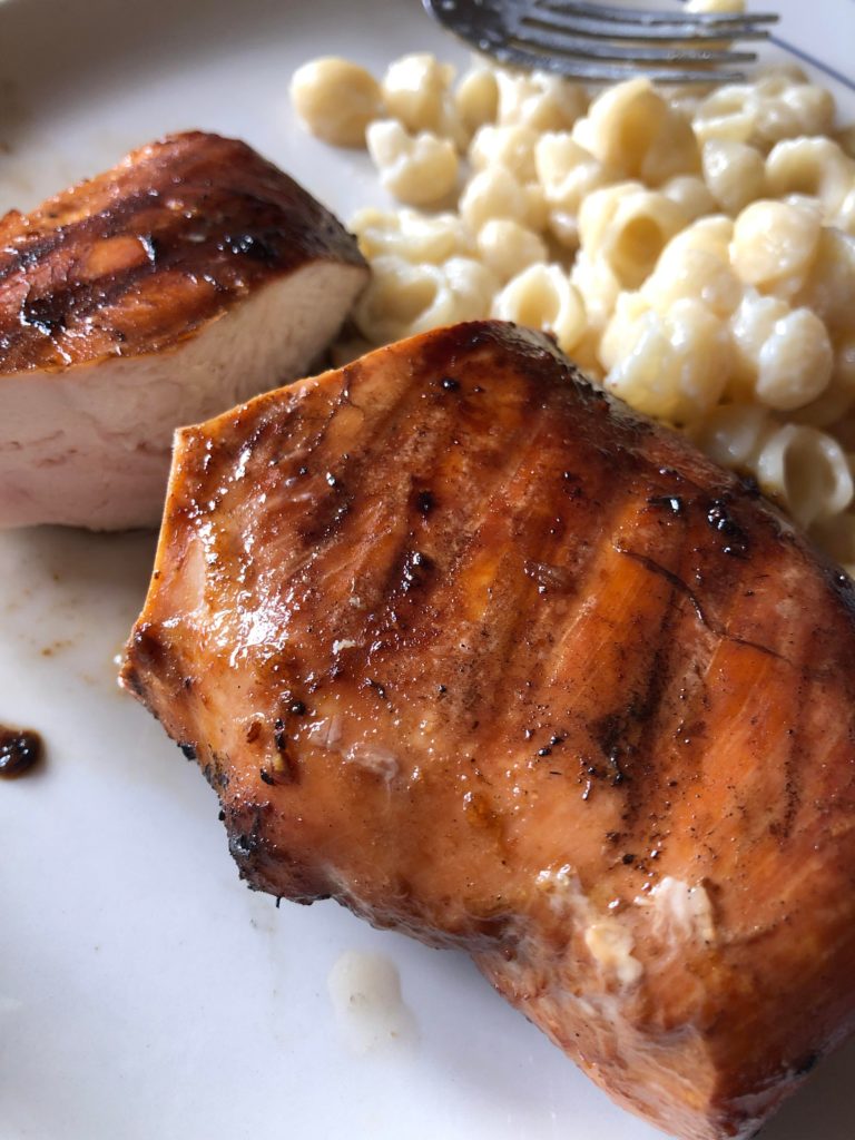 Smoked my first chicken breast in my standard charcoal Weber grill.