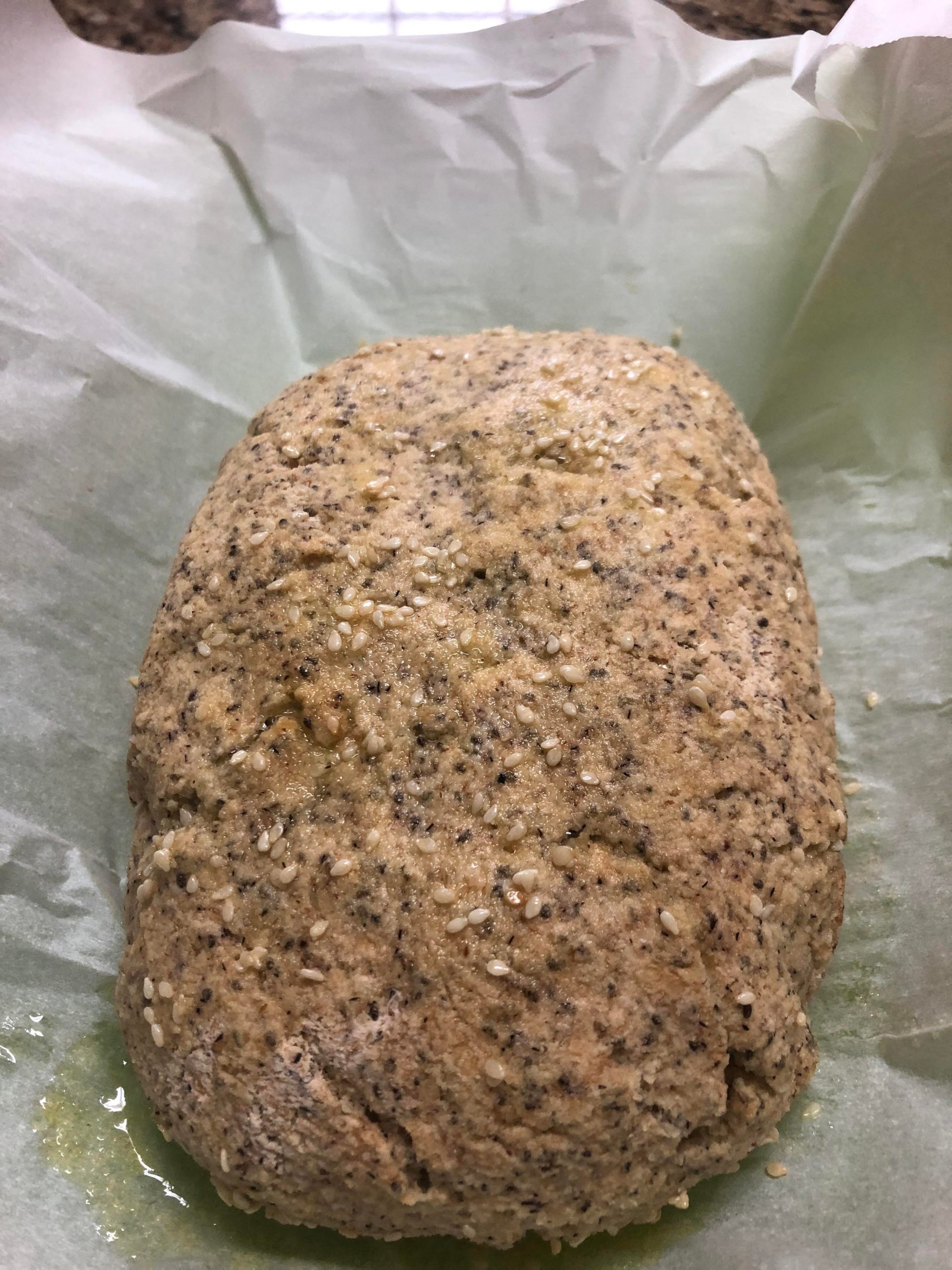 No egg keto bread coated in sesame seeds and garlic butter 🍞😋 Dining