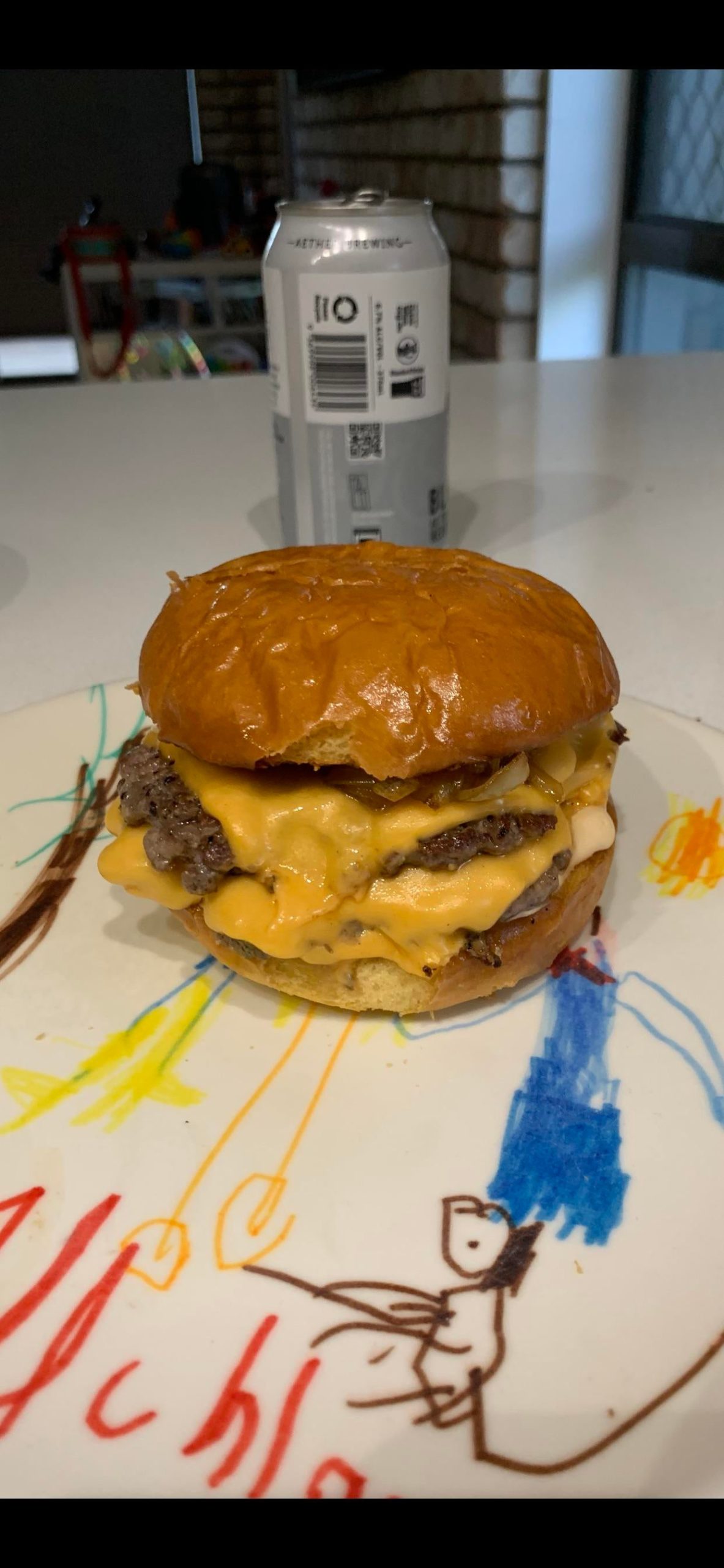 My first crack at a smashed cheeseburger. 7/10 Dining and Cooking