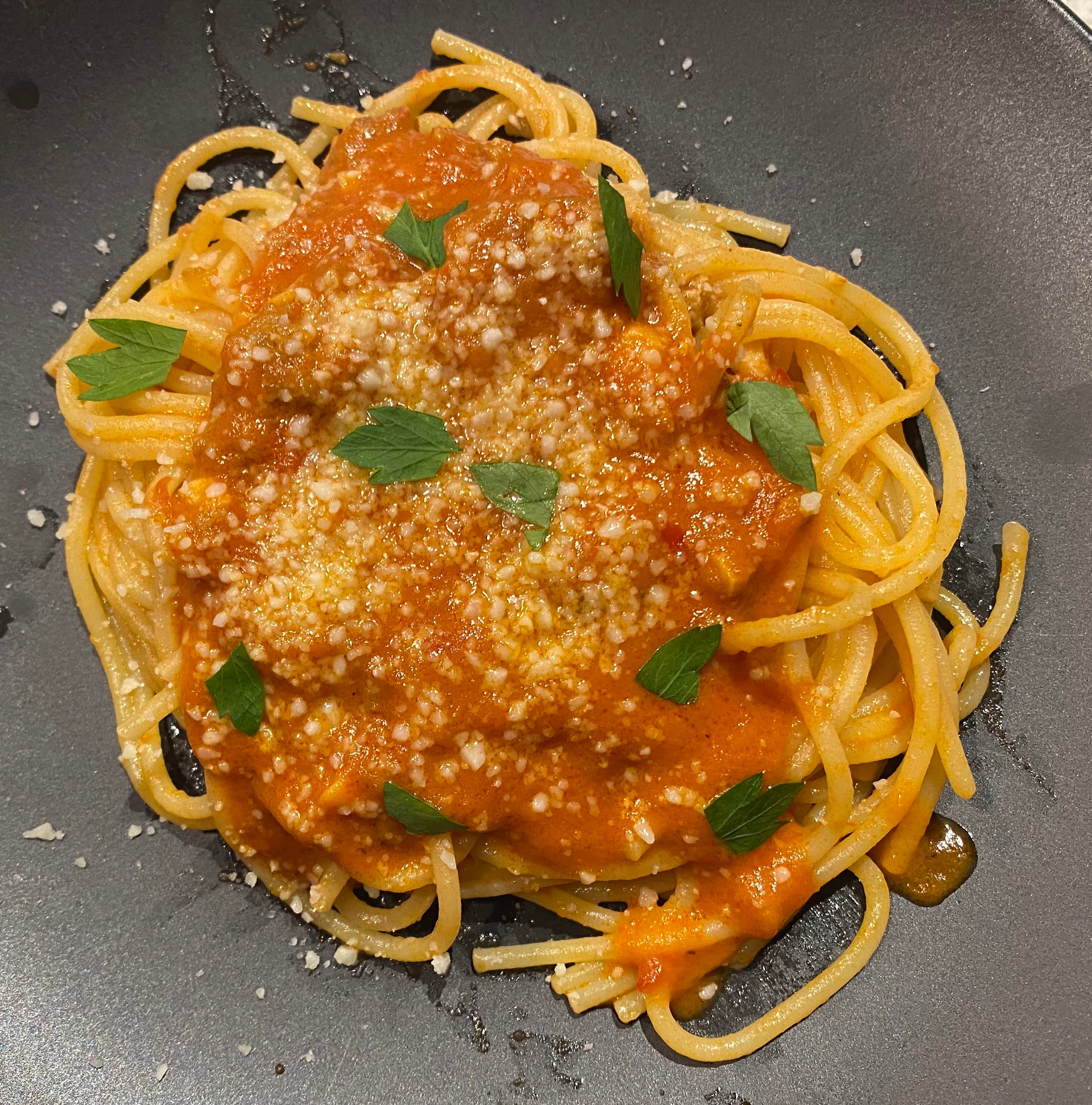 spicy sausage spaghetti alla vodka Dining and Cooking