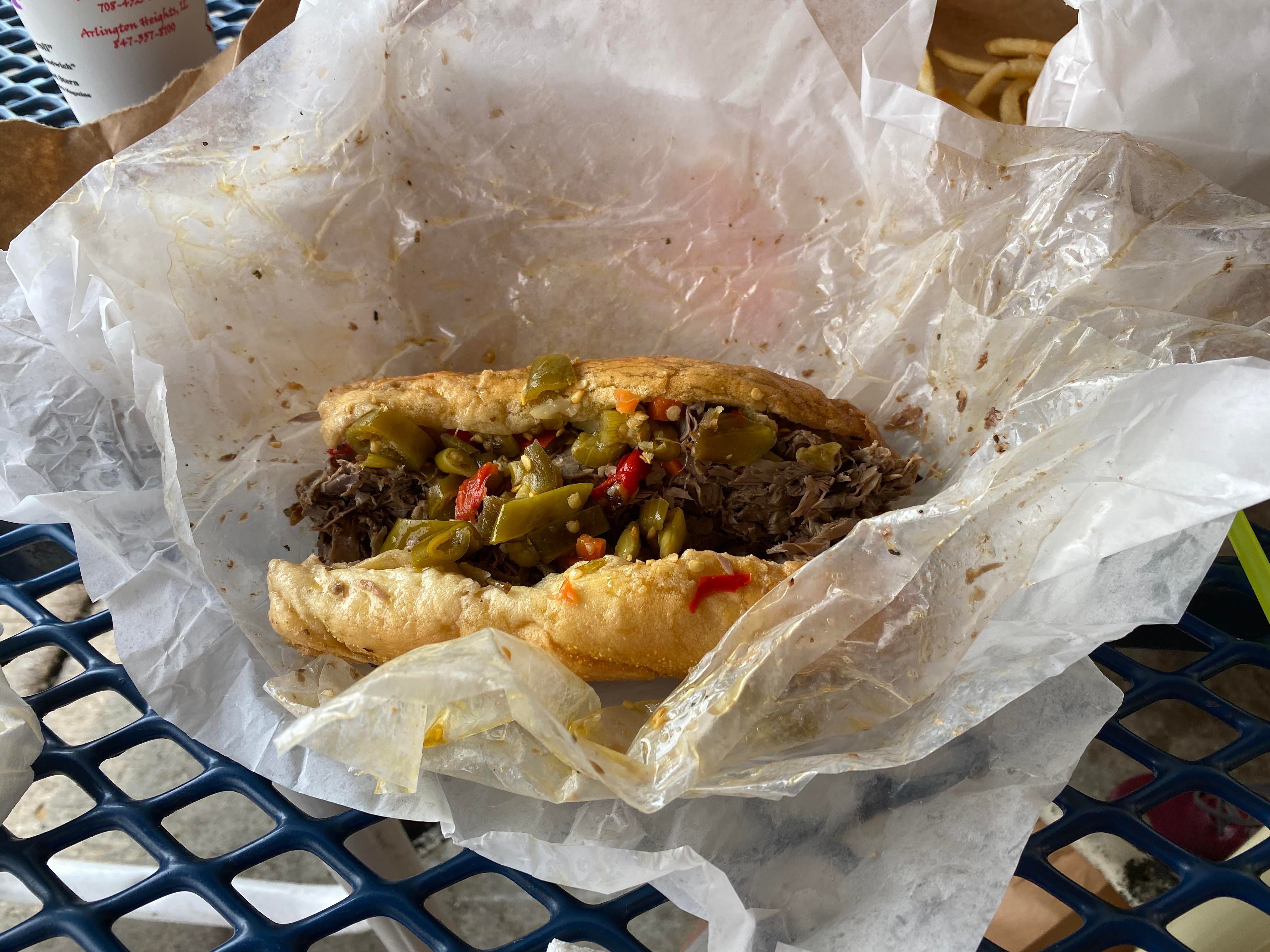 This glorious mess from Johnnie's Beef in Elmwood Park, IL. Biked 12