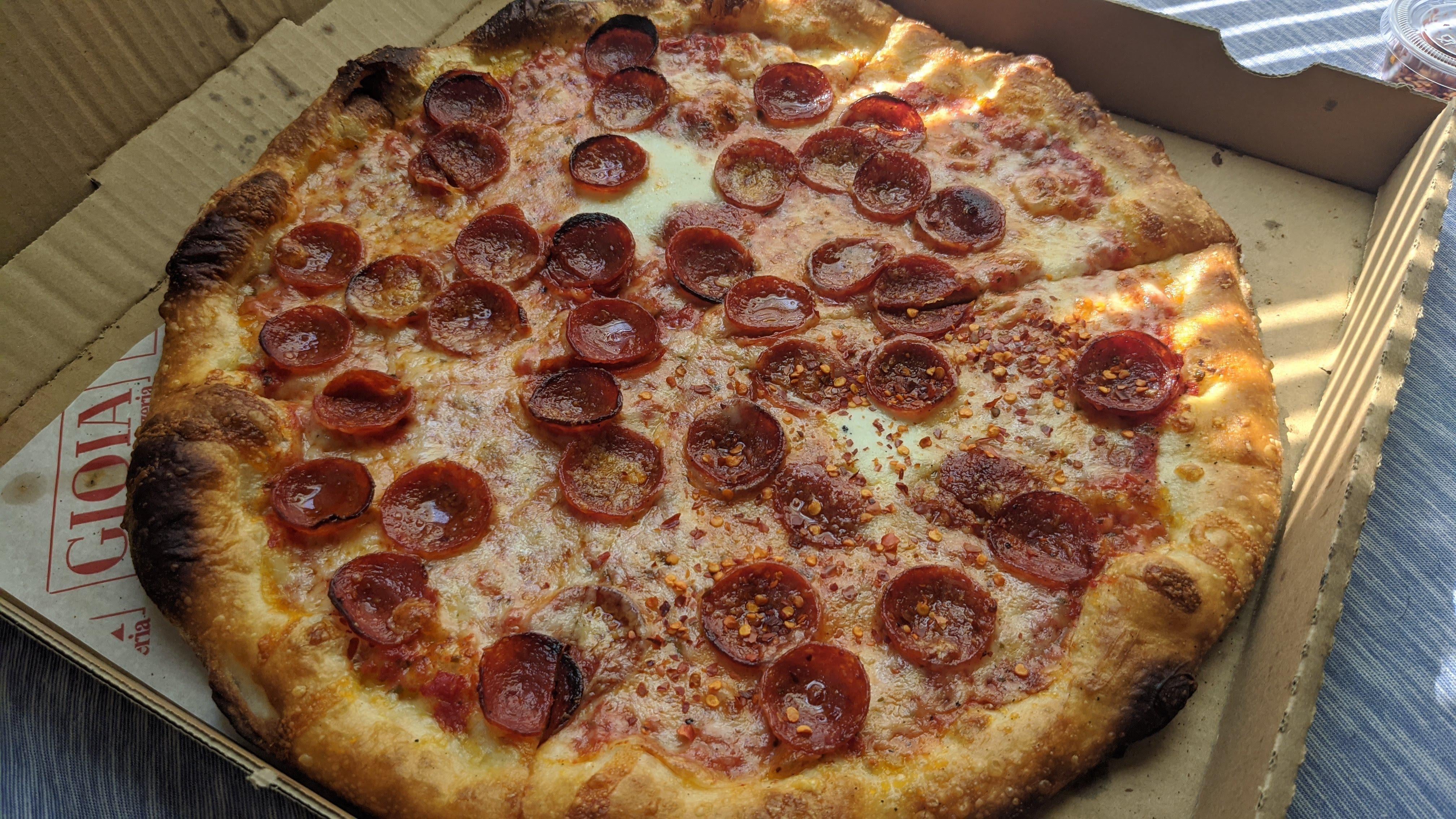 Pepperoni pizza from Gioia's Pizzeria in San Francisco Dining and Cooking