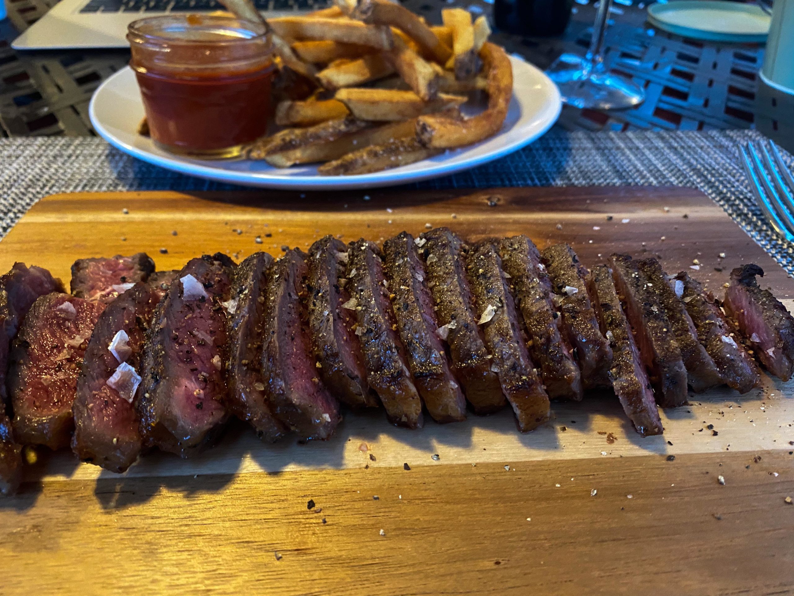 Sous vide steak with home made french fries Dining and Cooking