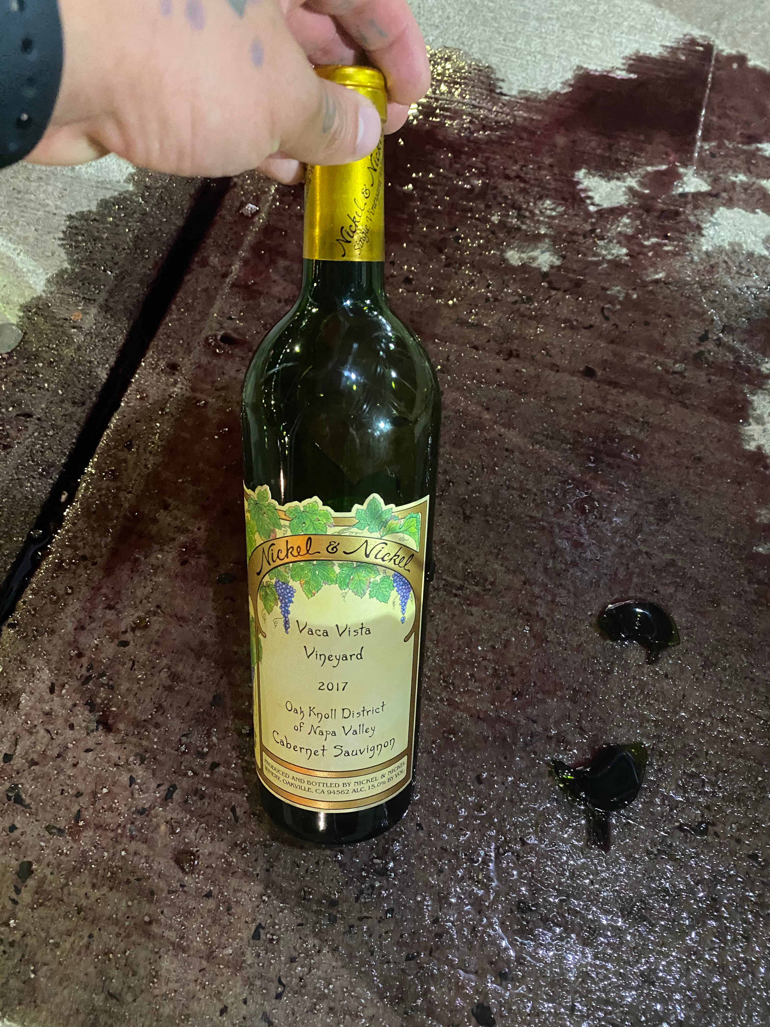 Dropped and broke a bottle of the first vintage of Nickel & Nickel Vaca