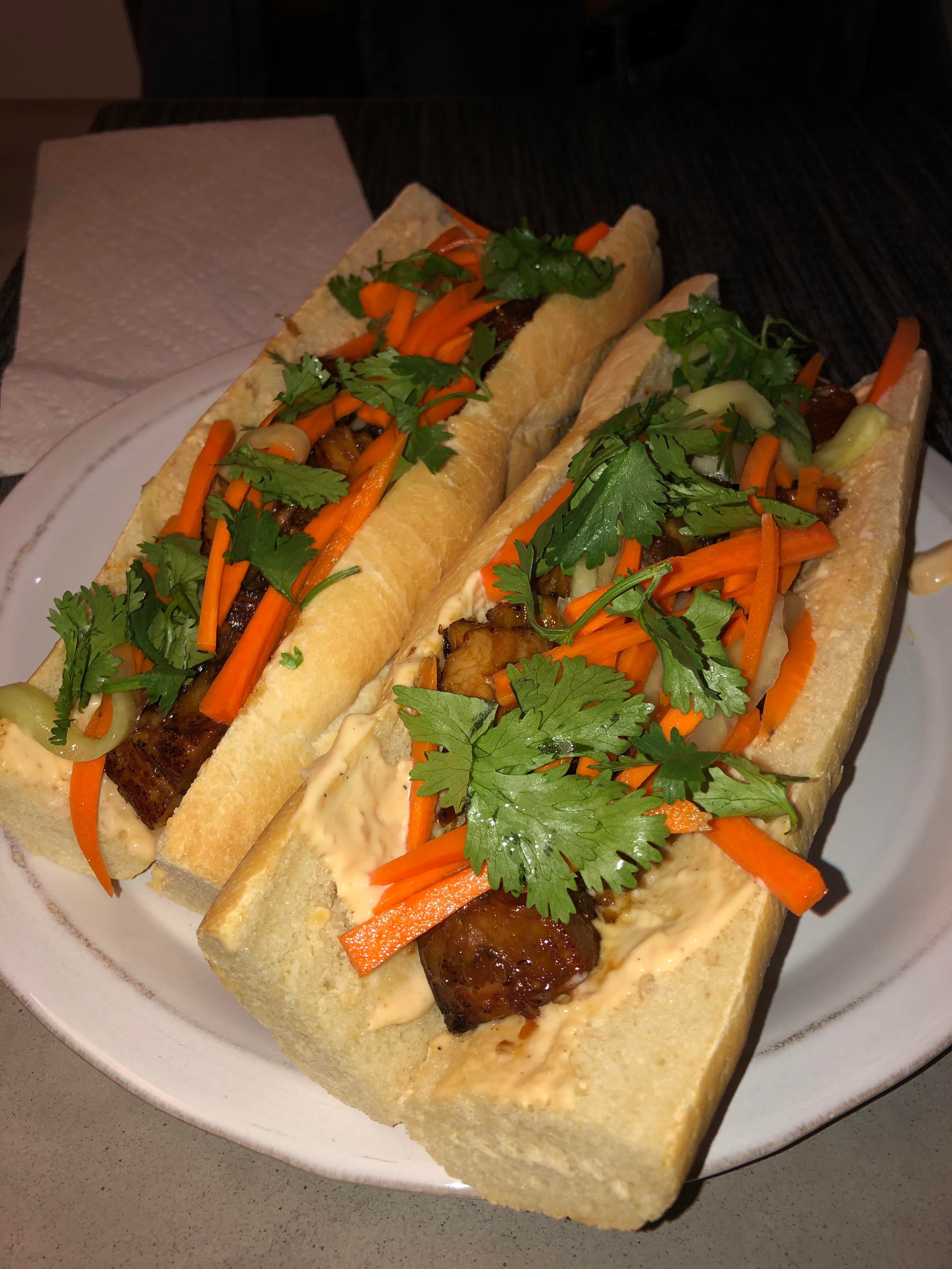 My spin on Banh Mi pork belly at 175° for 10 hours, glazed in sweet