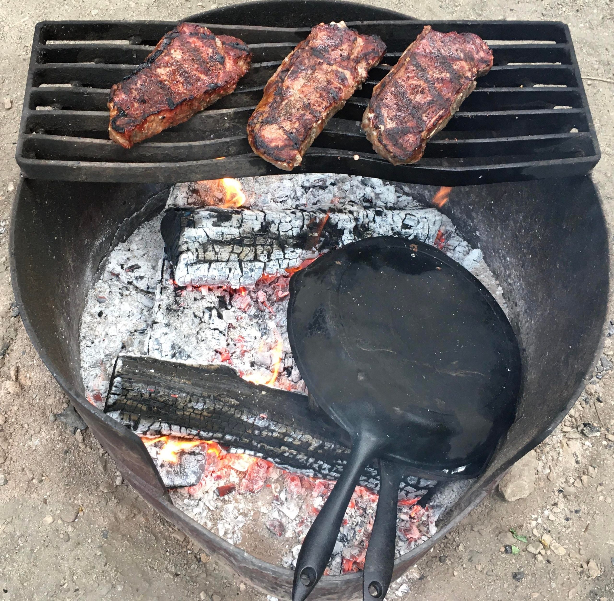Campfire Steak Dining and Cooking