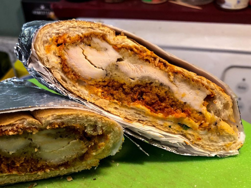 My Chicken Parmesan, homemade on local French Bread that I have been waiting days to make.