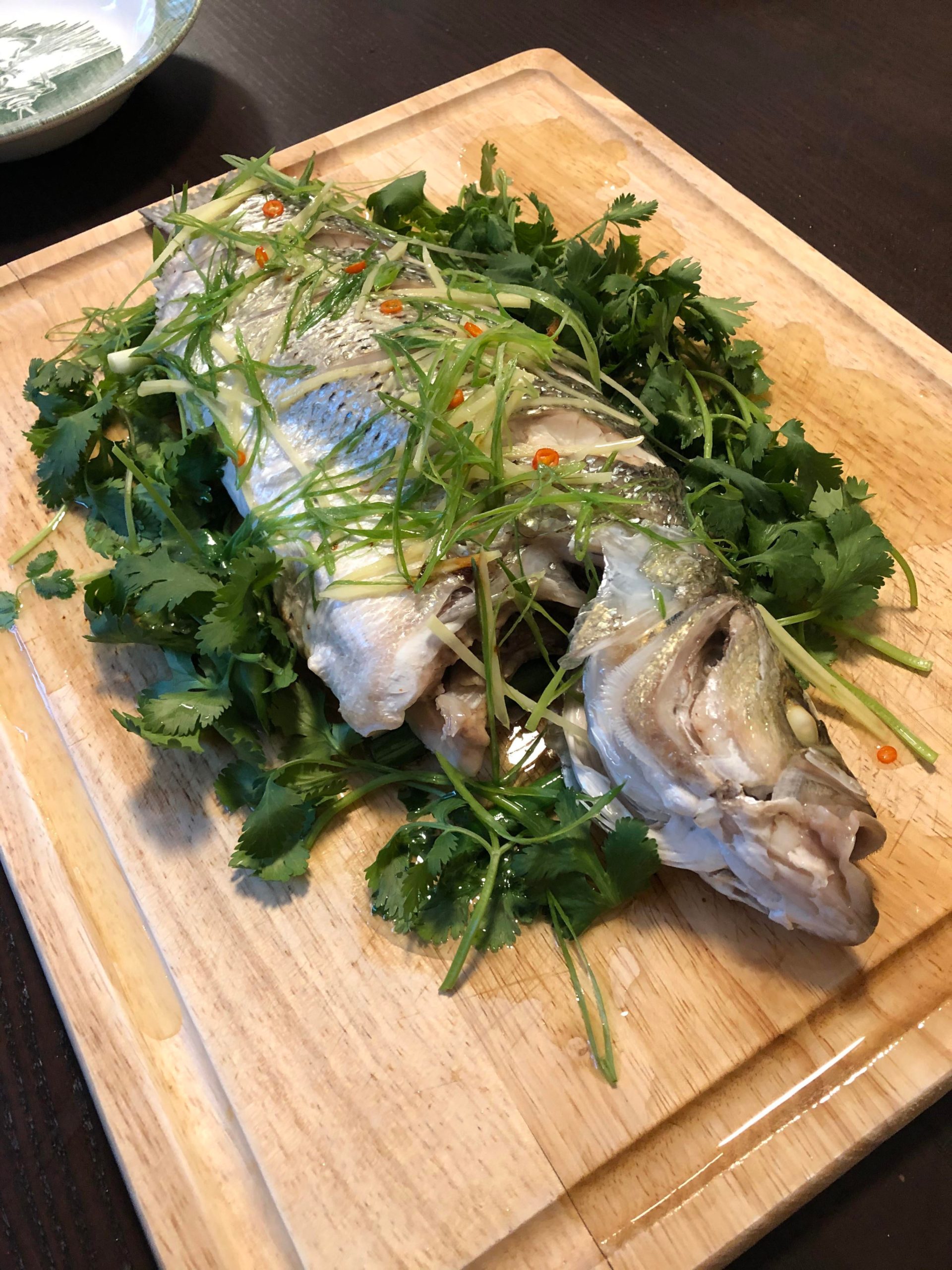 Cantonese steamed sea bass Dining and Cooking