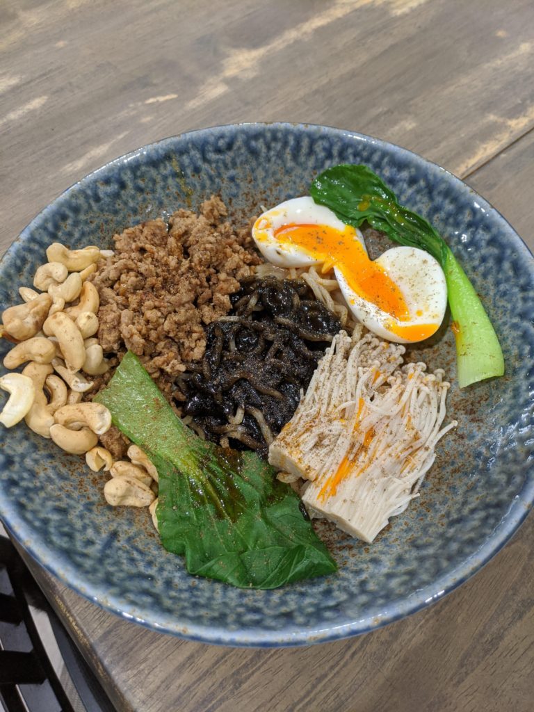 Made a black sesame tan tan 'dry ramen'