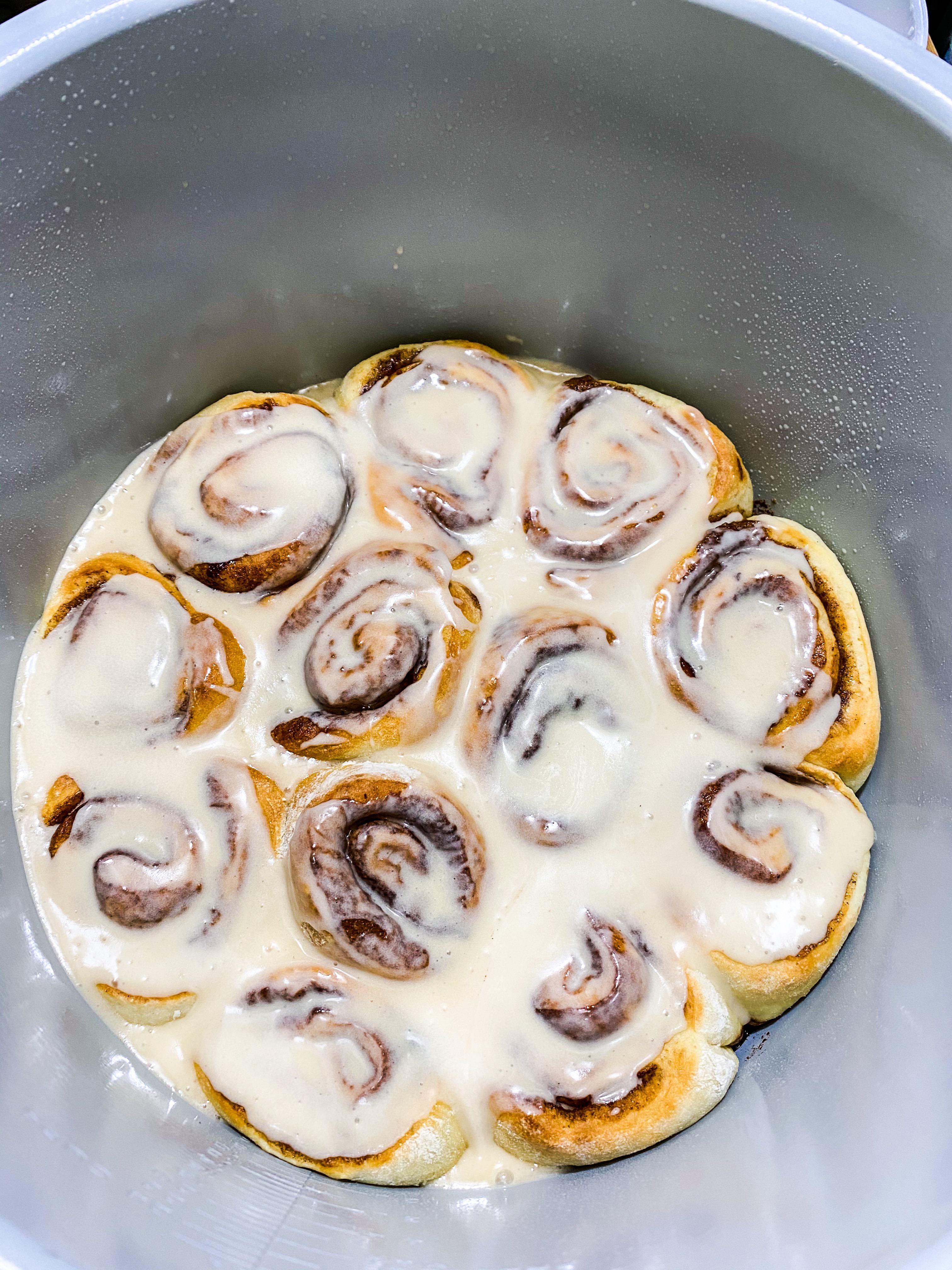 Tried making cinnamon buns in the air fryer and they were unbelievably