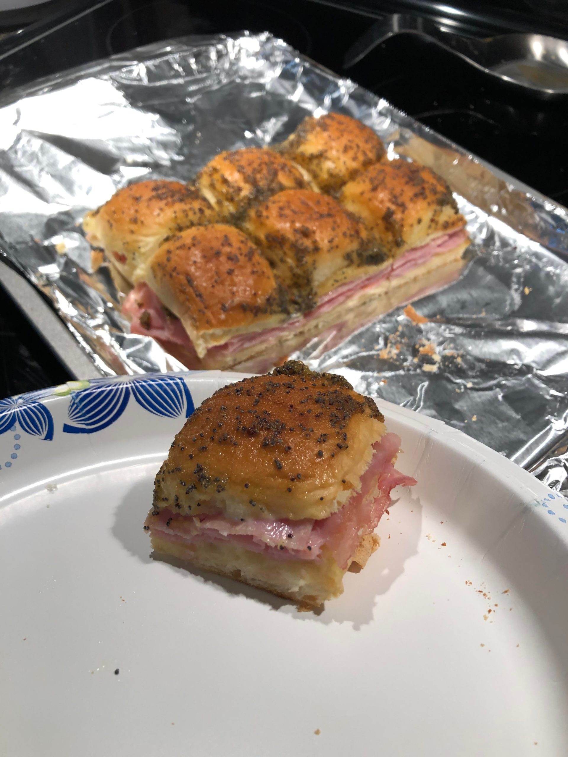 Smoked maple mustard and poppy seed glazed ham and aged Swiss Hawaiian