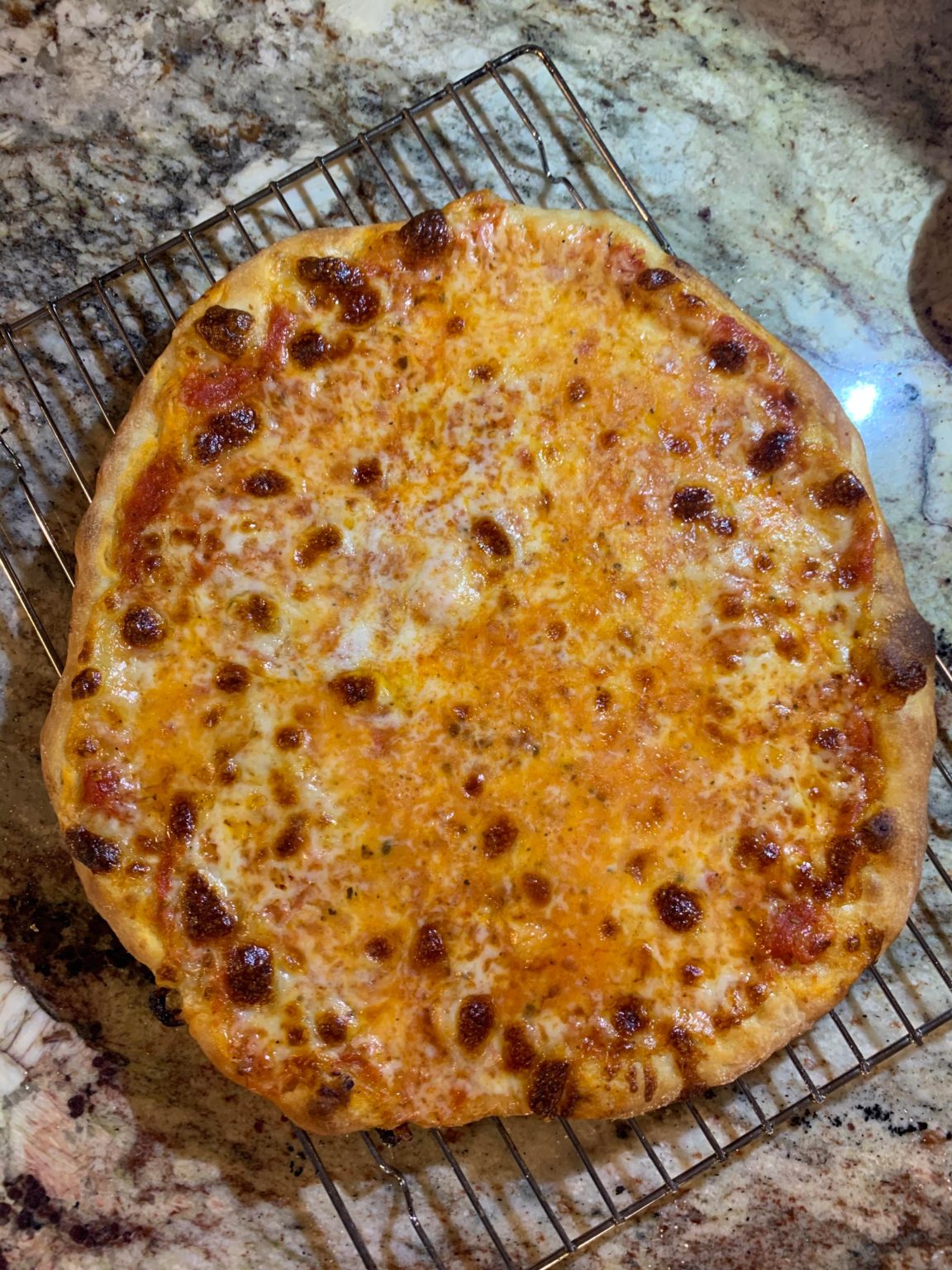 Truffle oil, truffle gouda, parm, mozz, arugula, & pistachio Dining