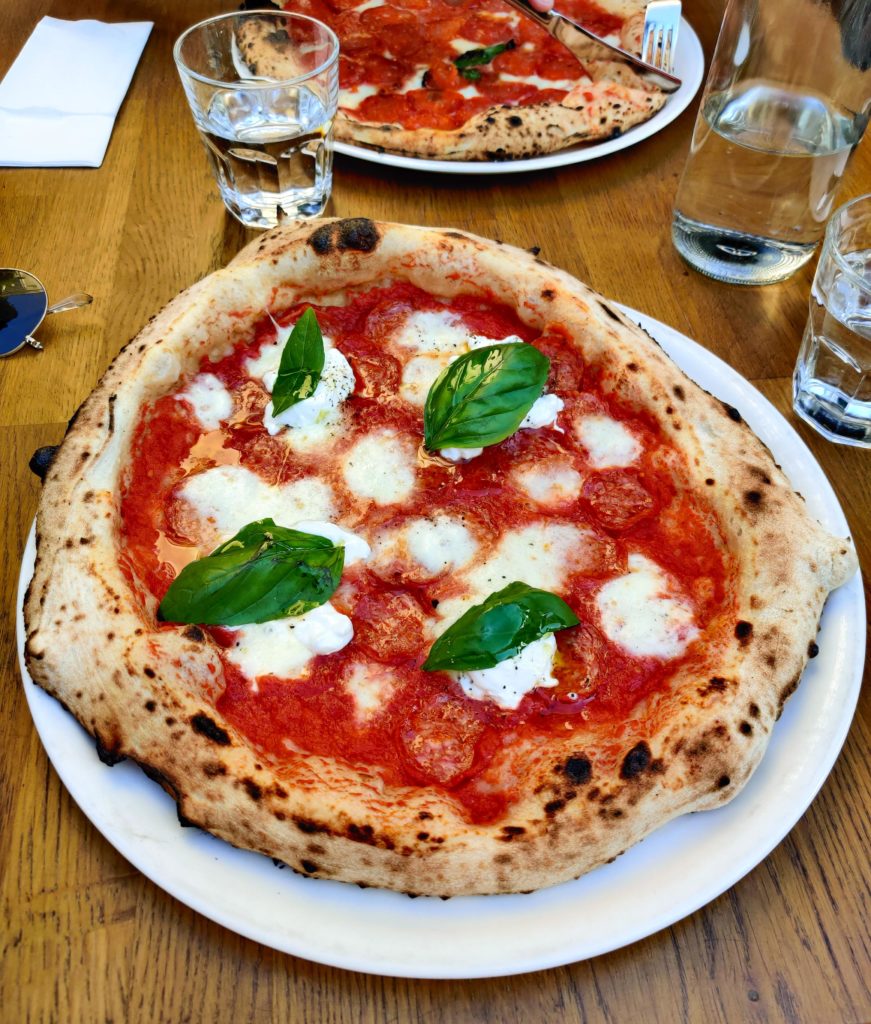 Neapolitan with burrata and salami