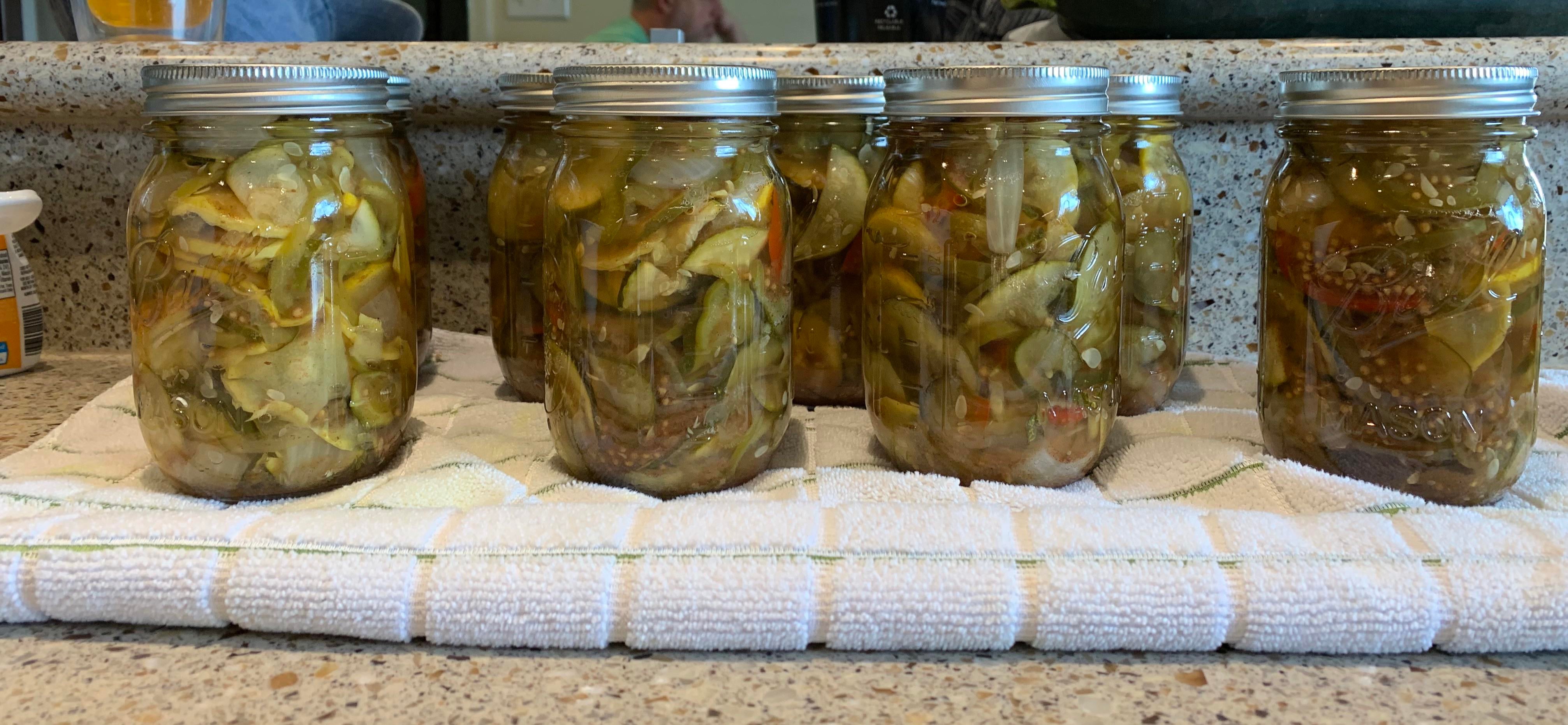 “End of the Garden” pickles, Ball recipe. Dining and Cooking