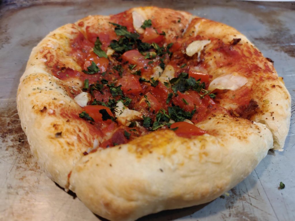 Tomato Basil Garlic Bacon Personal Pizza