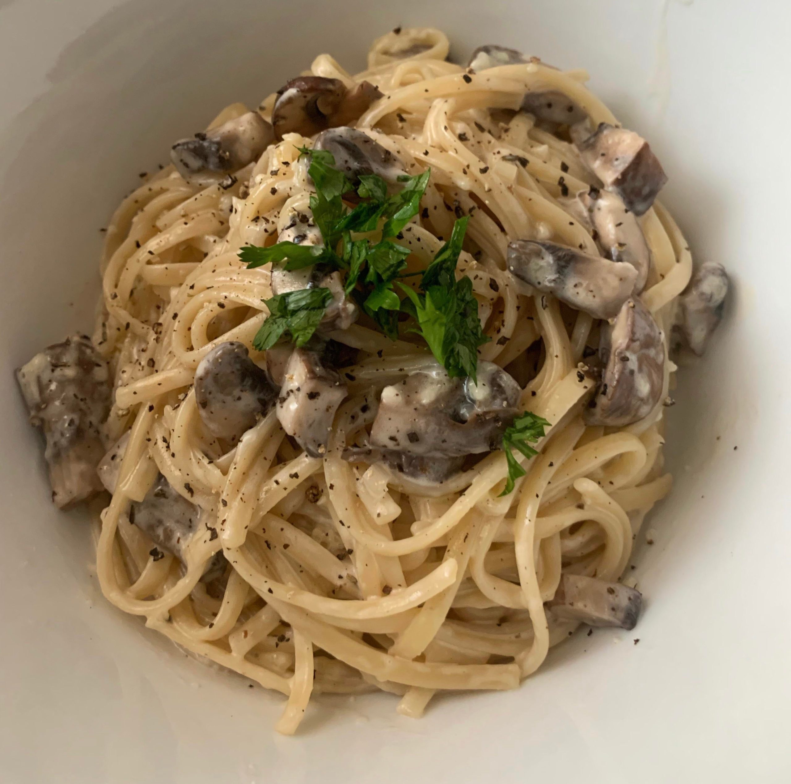 Mushroom and Creme Fraiche linguine Dining and Cooking