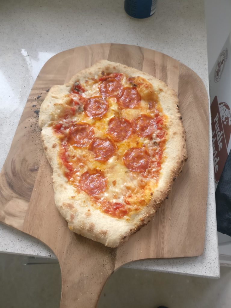 First pizza in new pizza oven, tasted amazing