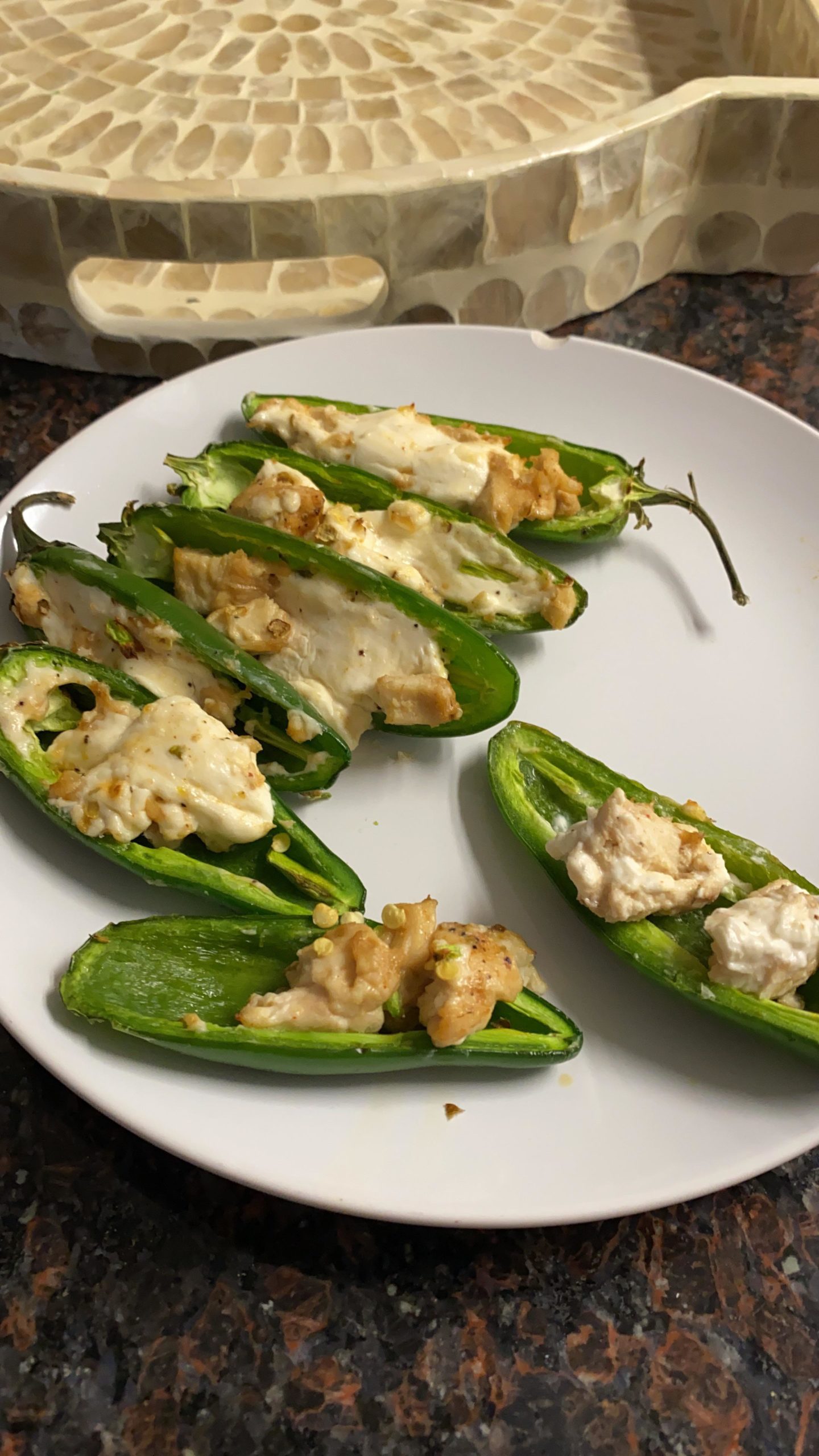 Keto Jalapeño Poppers. Ignore the one without cheese I ran out