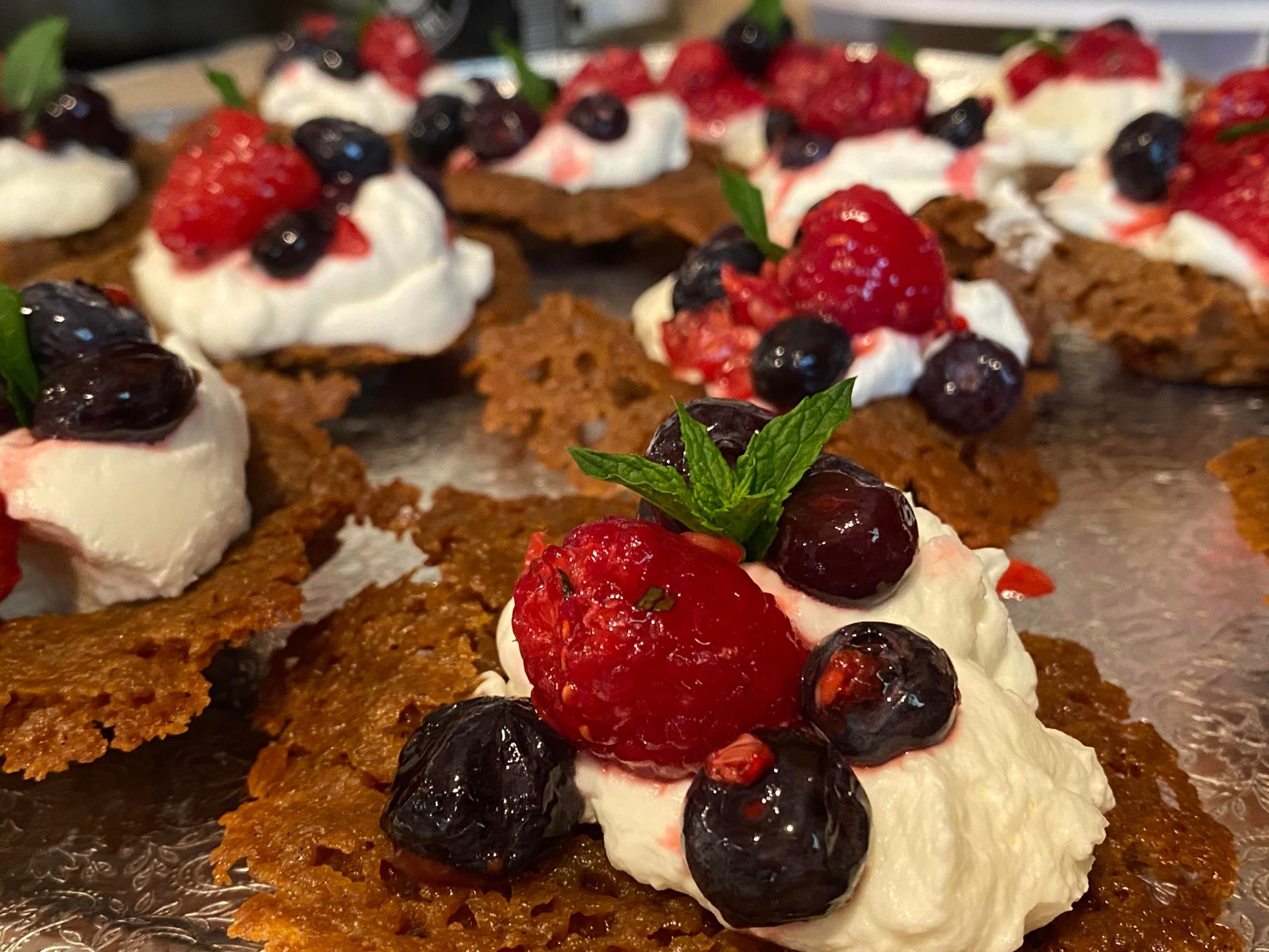 Whiskey Snaps with Berries and Grand Marnier Cream Dining and Cooking