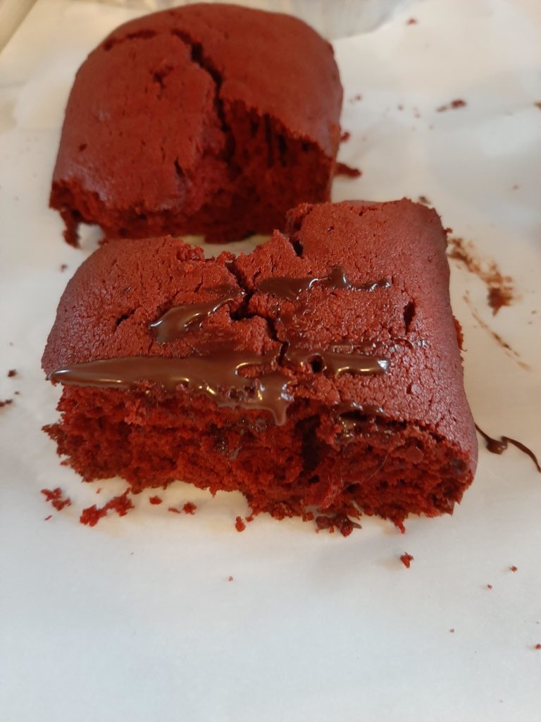 Red Velvet Bread with Chocolate Ganache. Ignore the mess, I had a little trouble with it 🙃