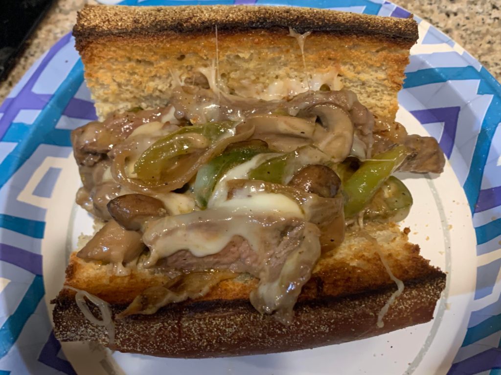 Homemade Philly Cheesesteak!! I burnt the bread a little bit but it was still super yummy!