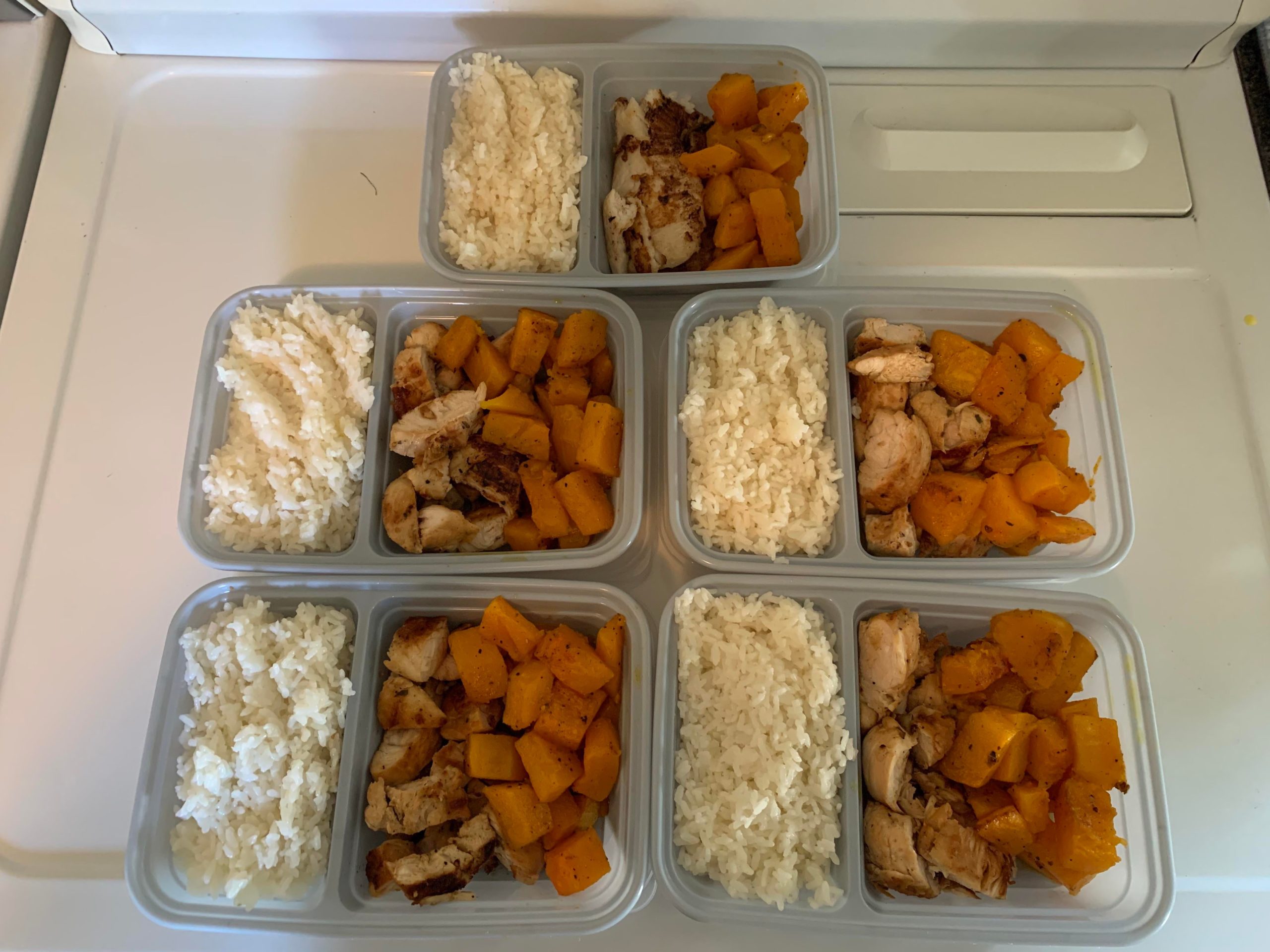 My first meal prep was a success! Roasted chicken and butternut squash