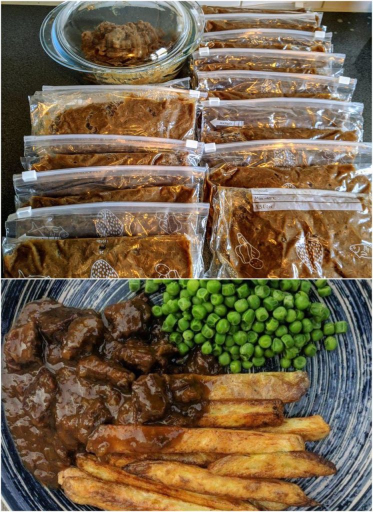 16 two-person servings of Belgian "poutine"! Looks horrid when frozen, tastes absolutely amazing <3