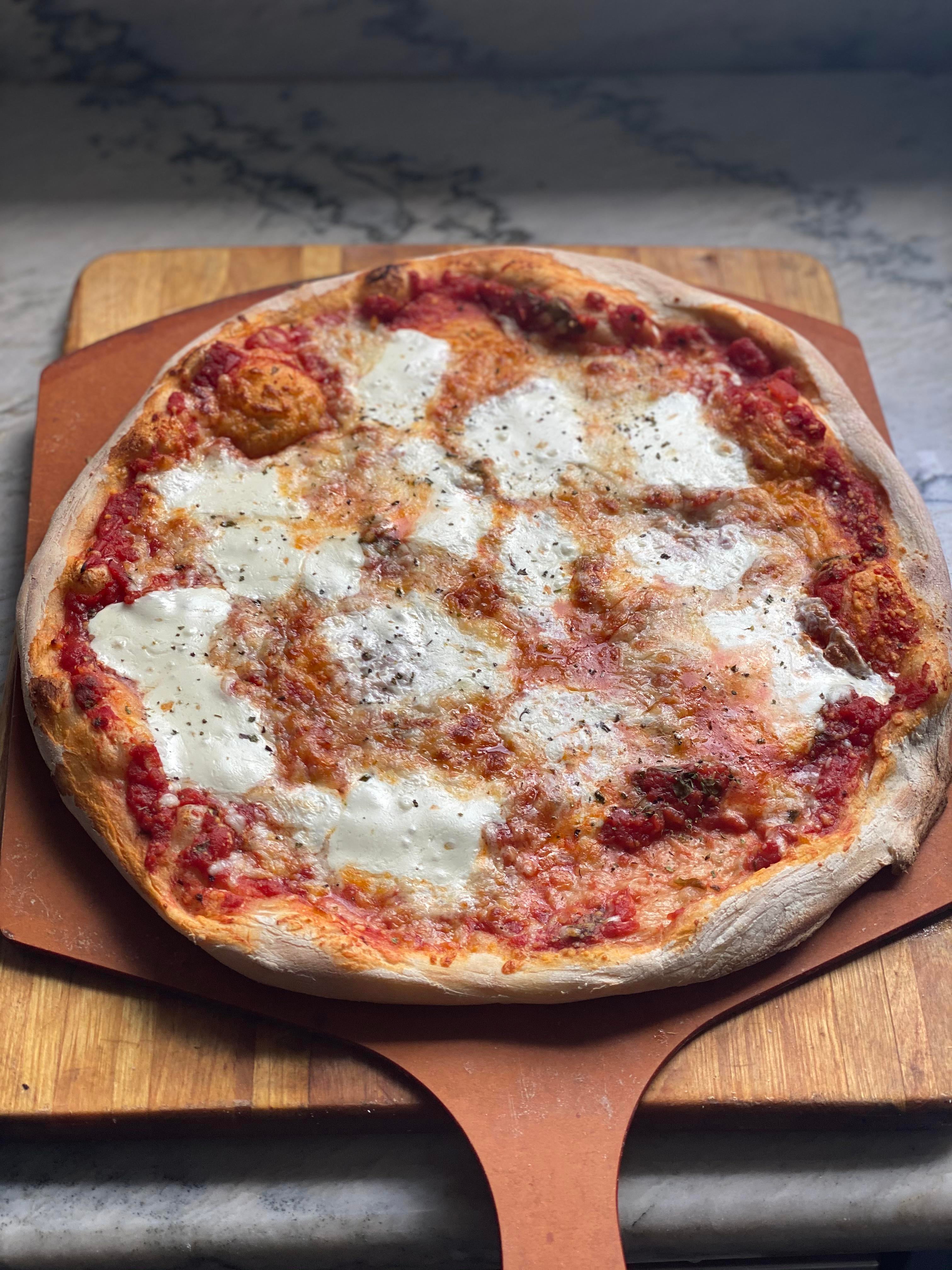 Homemade pizza made in conventional oven at 550. Dining and Cooking