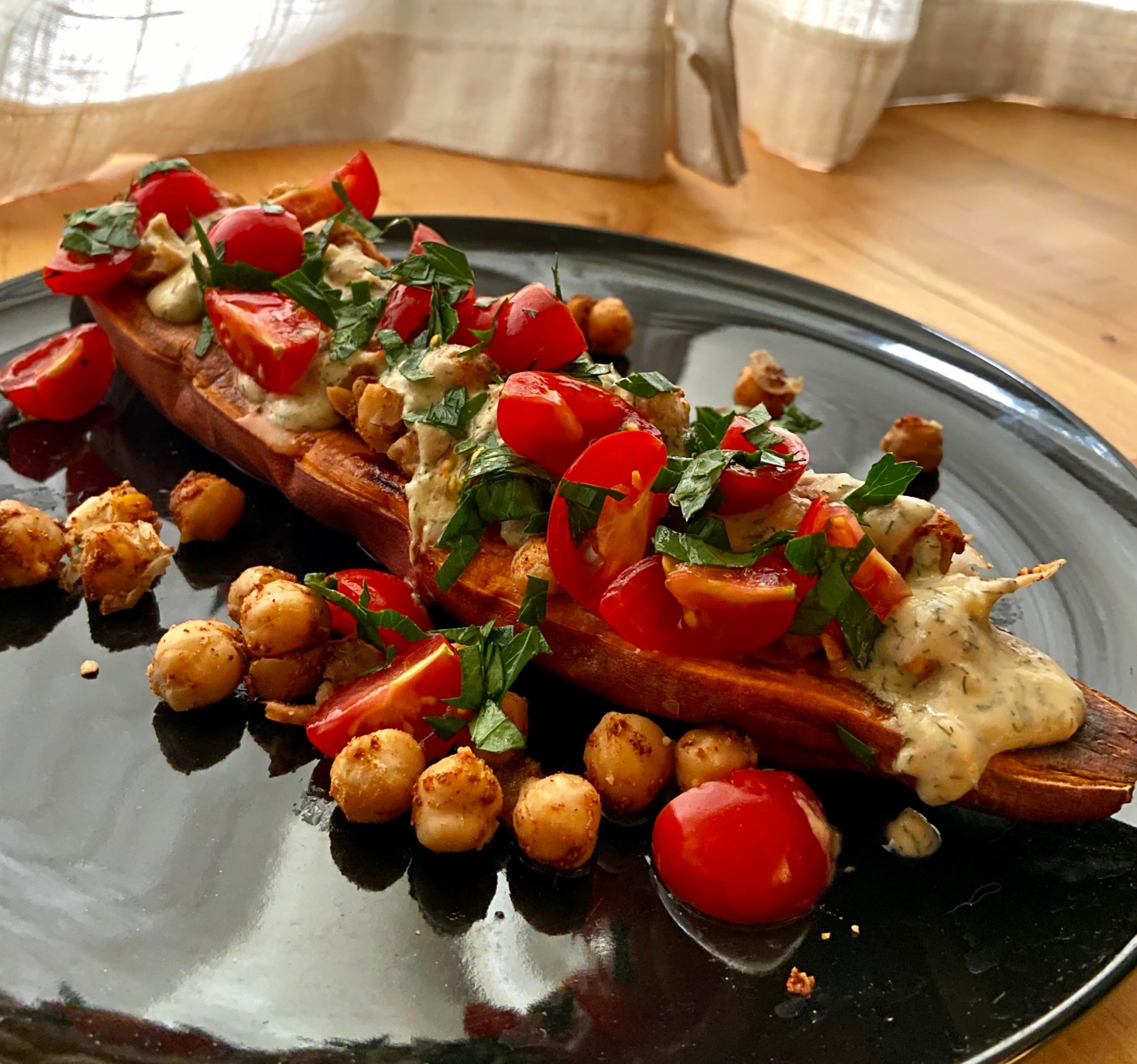 Mediterranean Sweet Potato, a lovely autumn meal Dining and Cooking