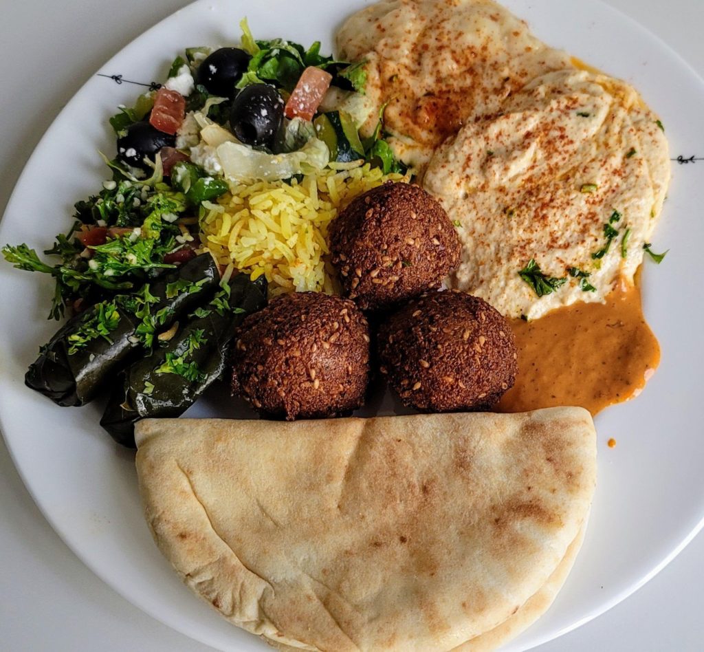 Falafel platter from Hala Cafe in Euless, TX