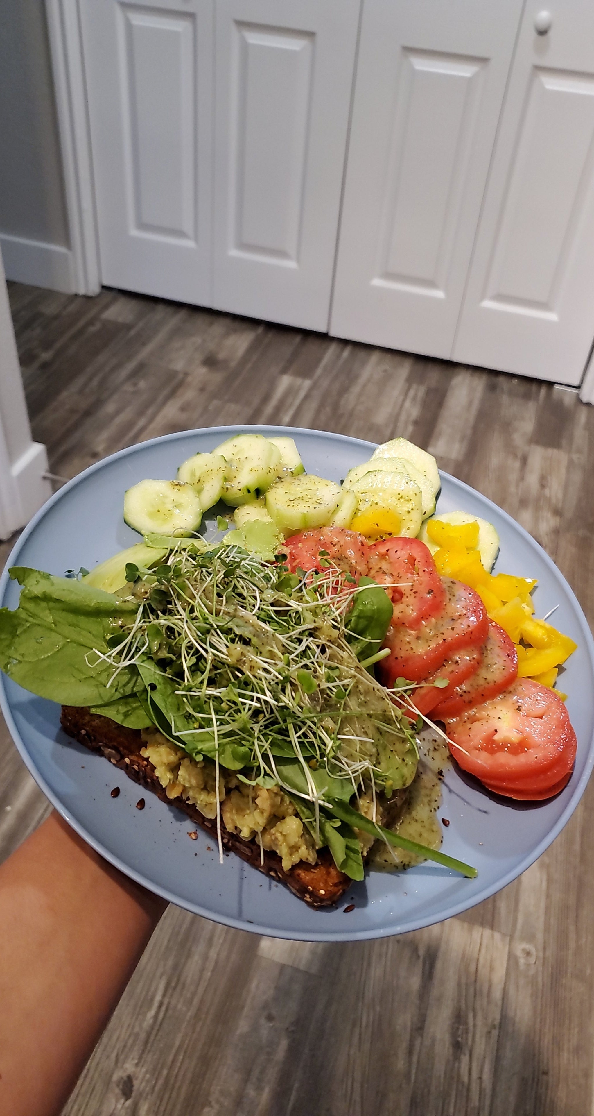 A local health fast food place inspired this one! Whole grain toast