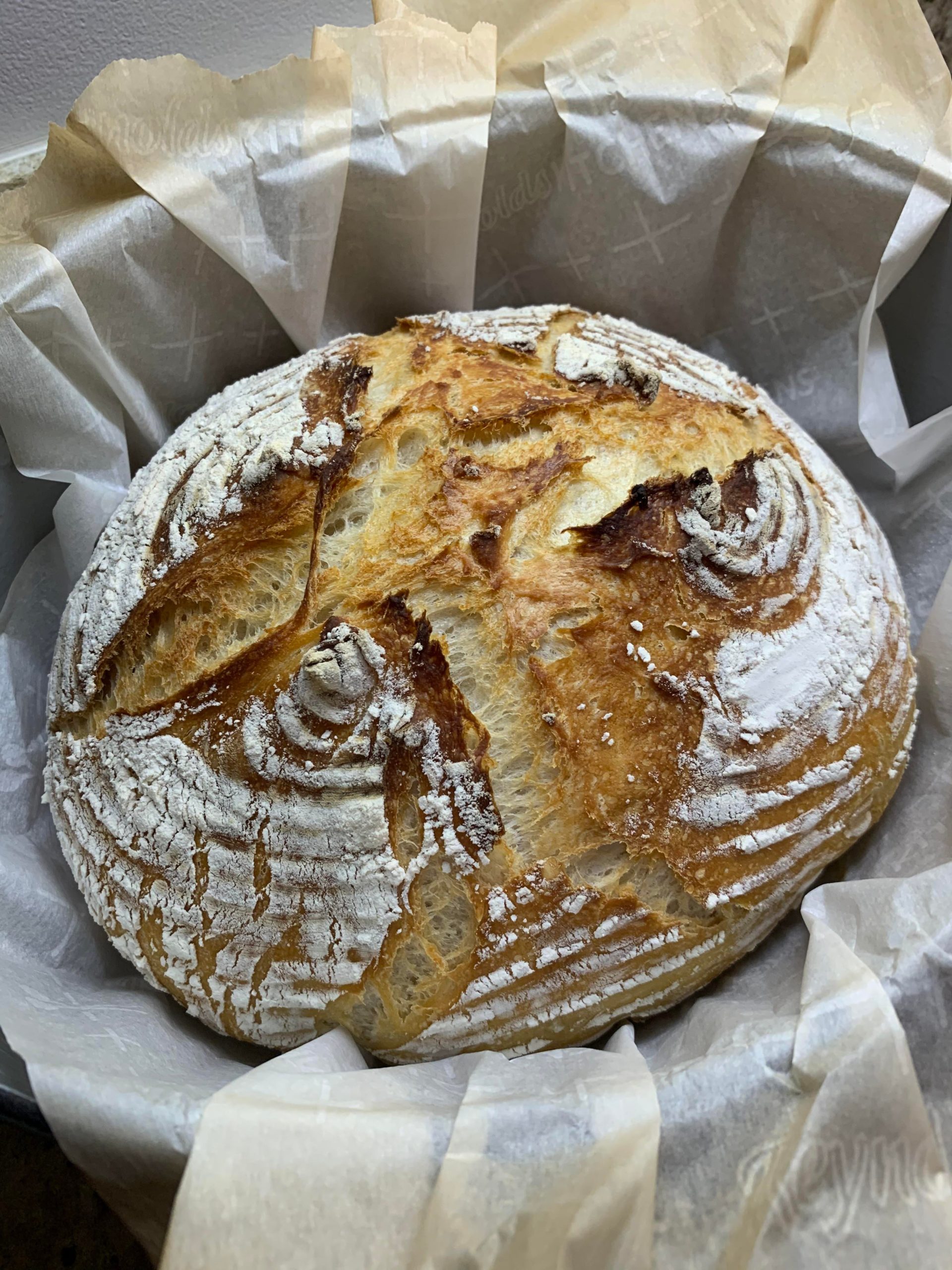 First time using a proofing basket for sourdough! Dining and Cooking