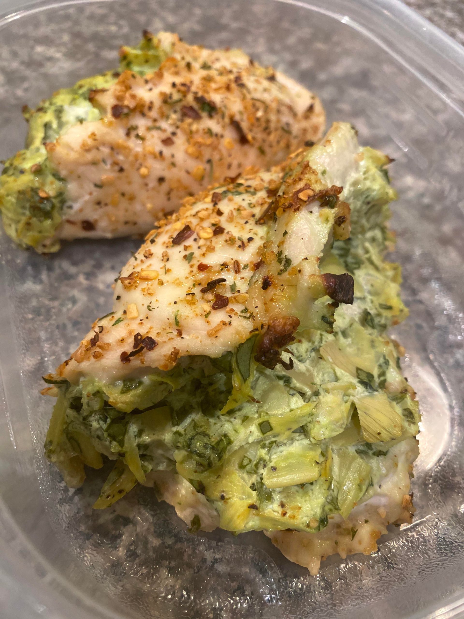 Keto Spinach Artichoke Stuffed Chicken - Recipe in Comments - Dining