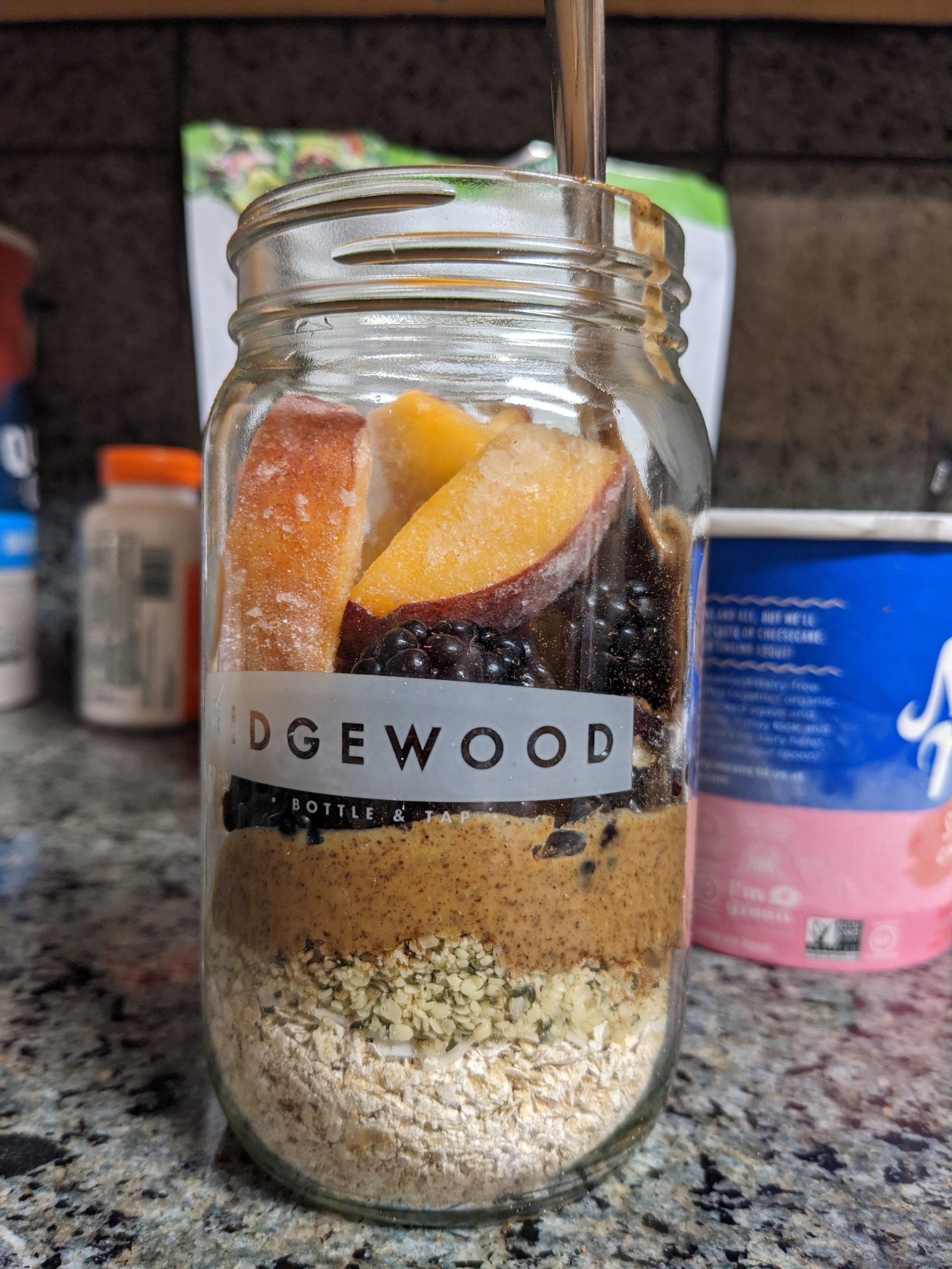 Tasty and pretty overnight oats before adding almond milk - let's go