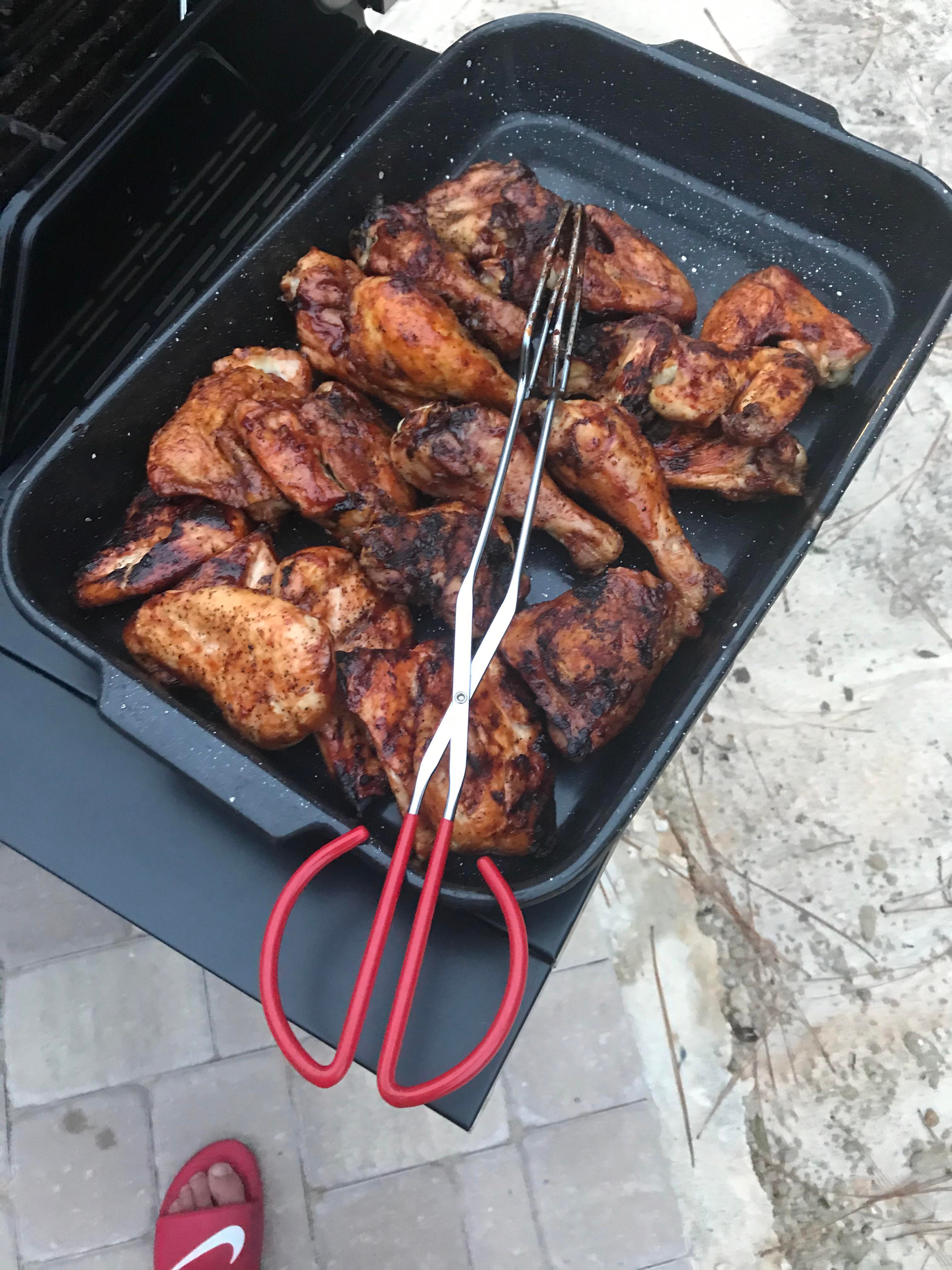 Some propanegrilled chicken. Grandfather grilled them and I put the